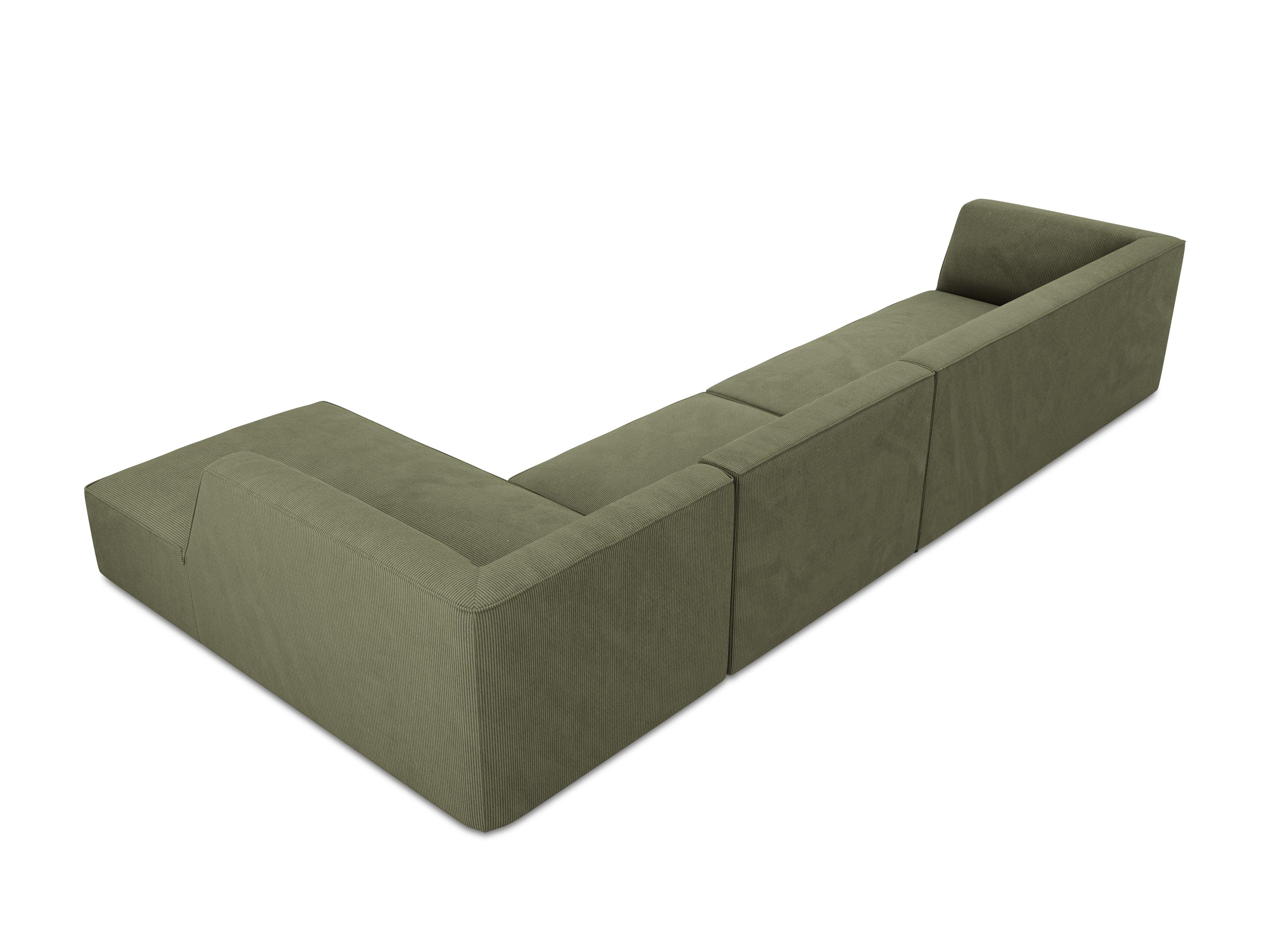 Narożnik sztruksowy 5-osobowy prawostronny RUBY zielony Micadoni    Eye on Design