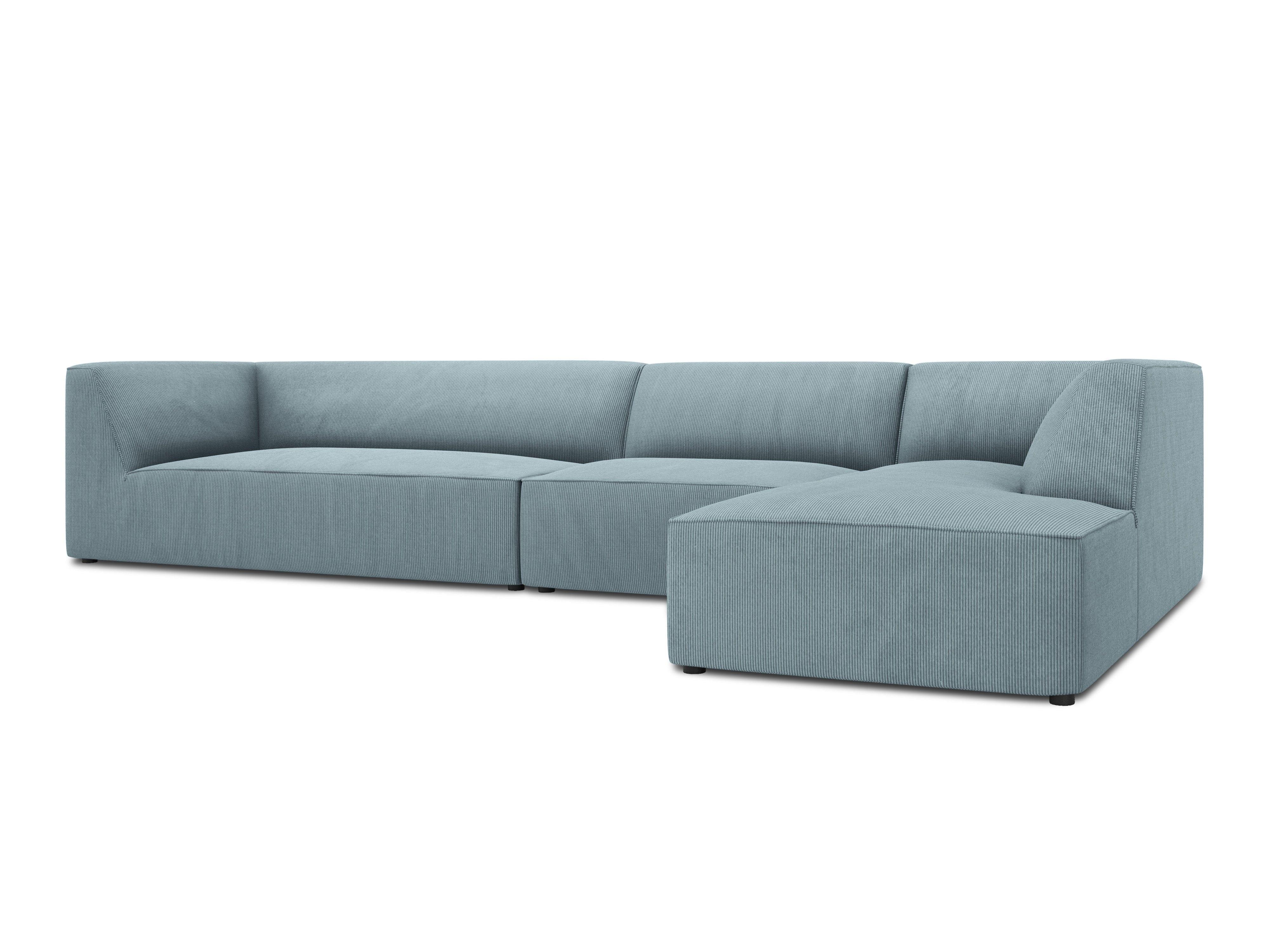 Narożnik sztruksowy 5-osobowy prawostronny RUBY jasnoniebieski Micadoni    Eye on Design