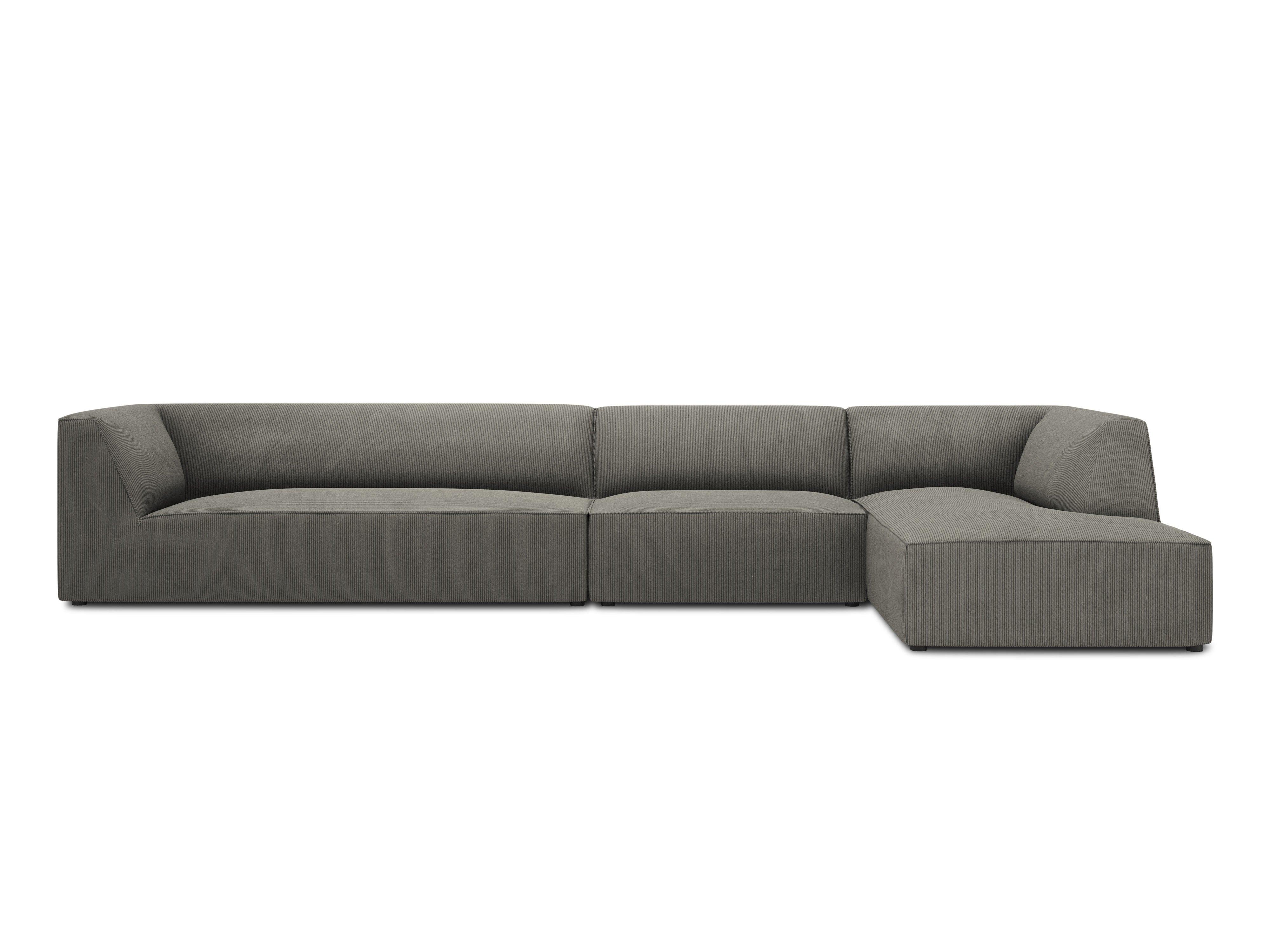 Narożnik sztruksowy 5-osobowy prawostronny RUBY jasnoszary Micadoni    Eye on Design