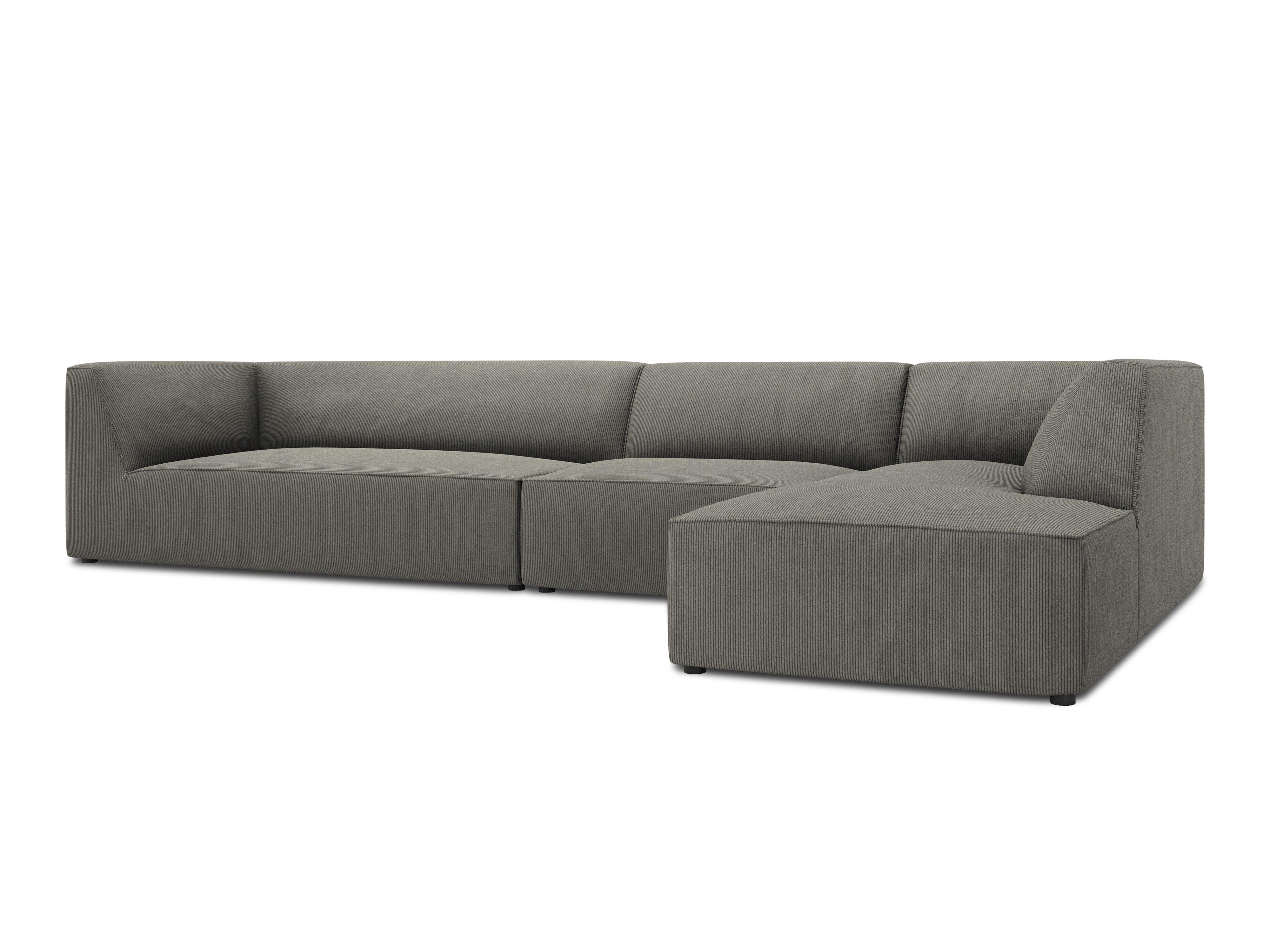 Narożnik sztruksowy 5-osobowy prawostronny RUBY jasnoszary Micadoni    Eye on Design