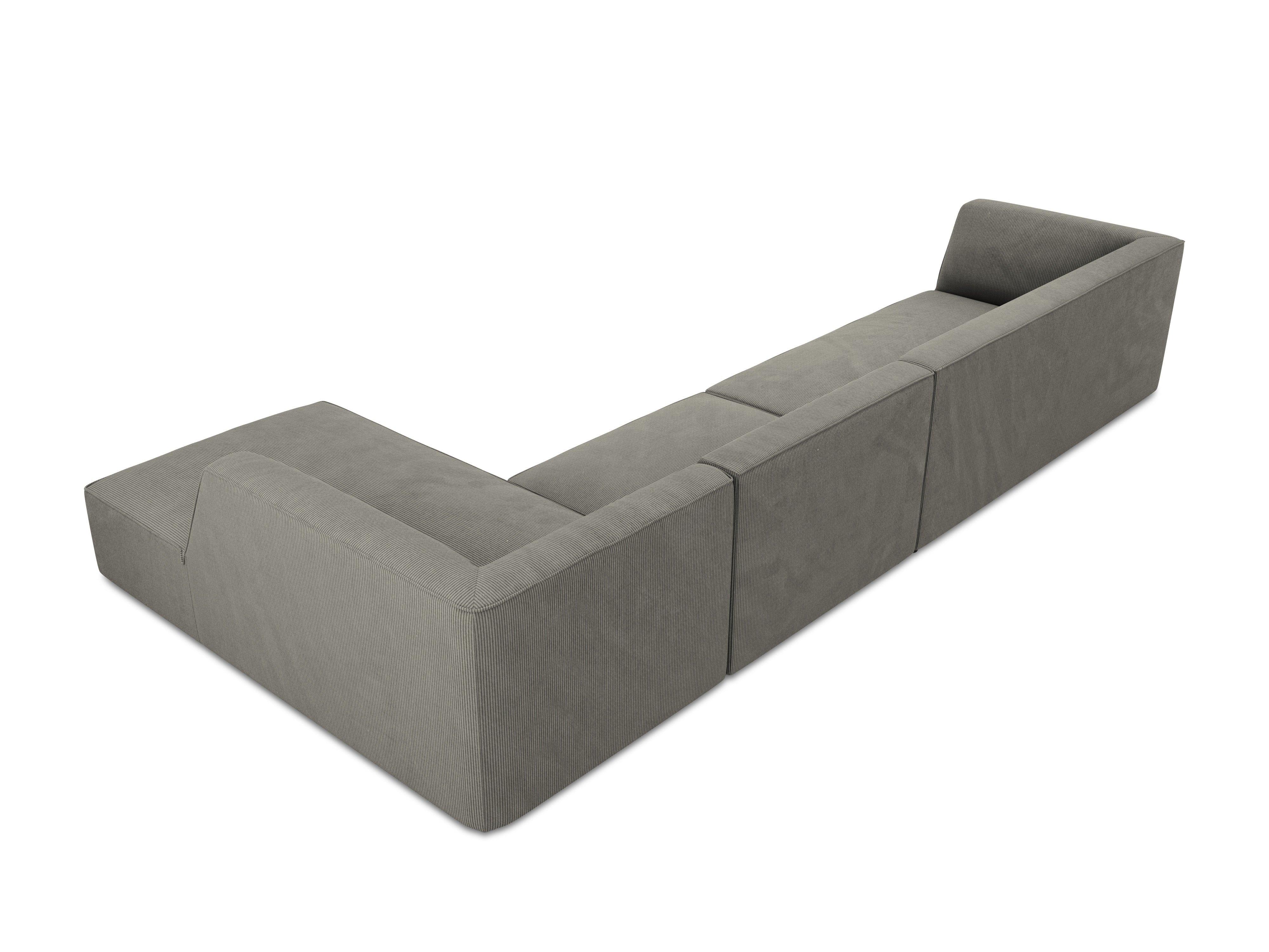 Narożnik sztruksowy 5-osobowy prawostronny RUBY jasnoszary Micadoni    Eye on Design