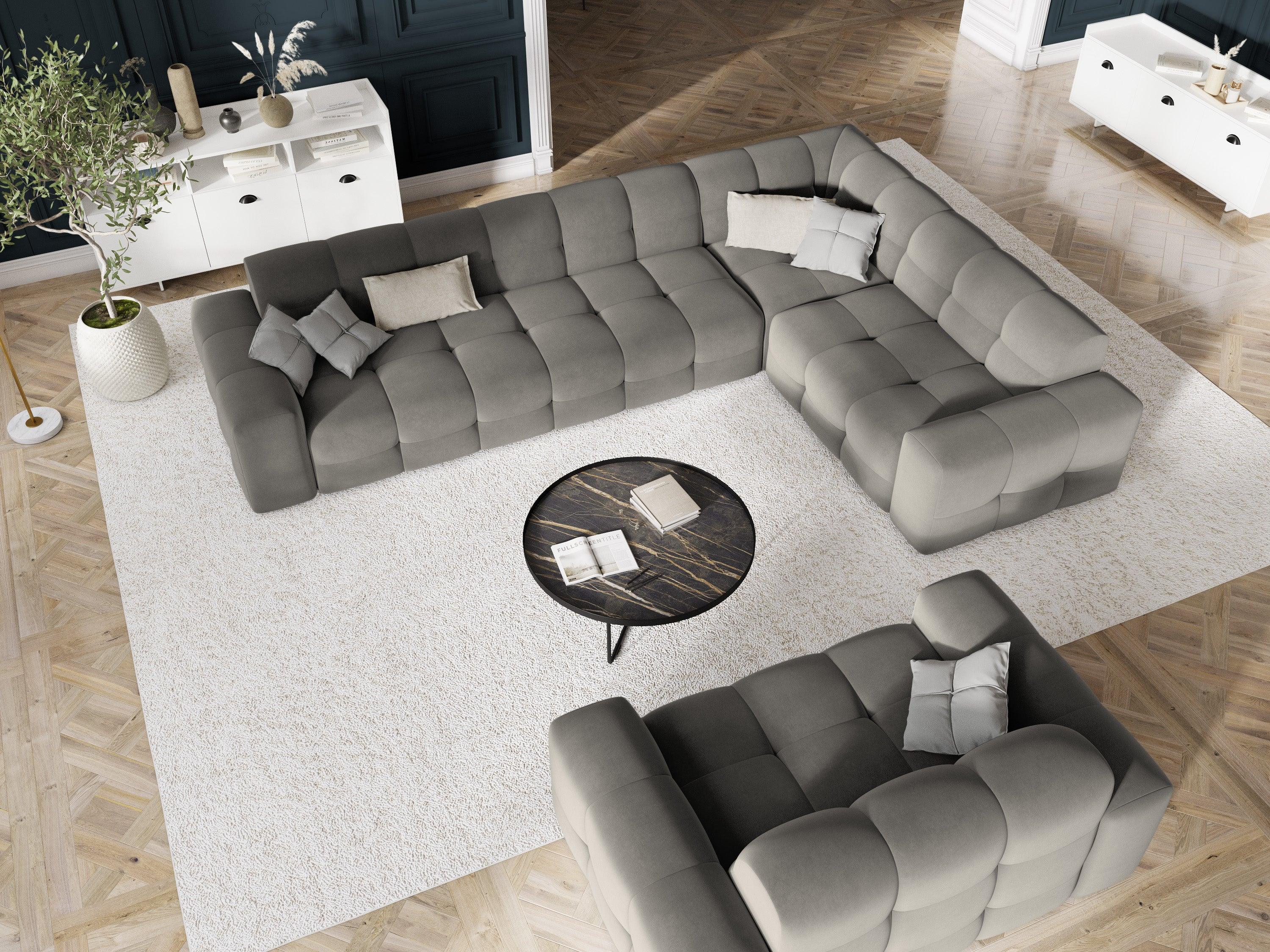 Narożnik prawostronny 6-osobowy KENDAL szary Micadoni    Eye on Design