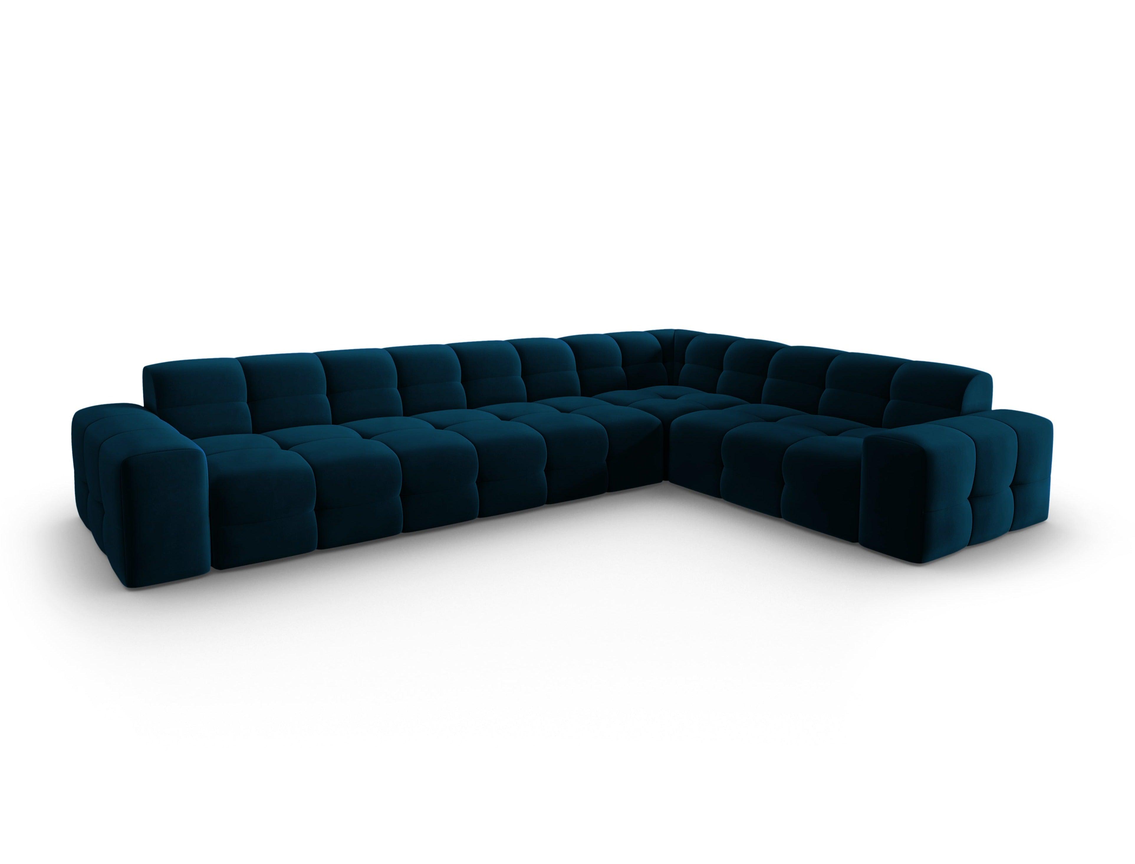 Narożnik prawostronny 6-osobowy KENDAL granatowy Micadoni    Eye on Design