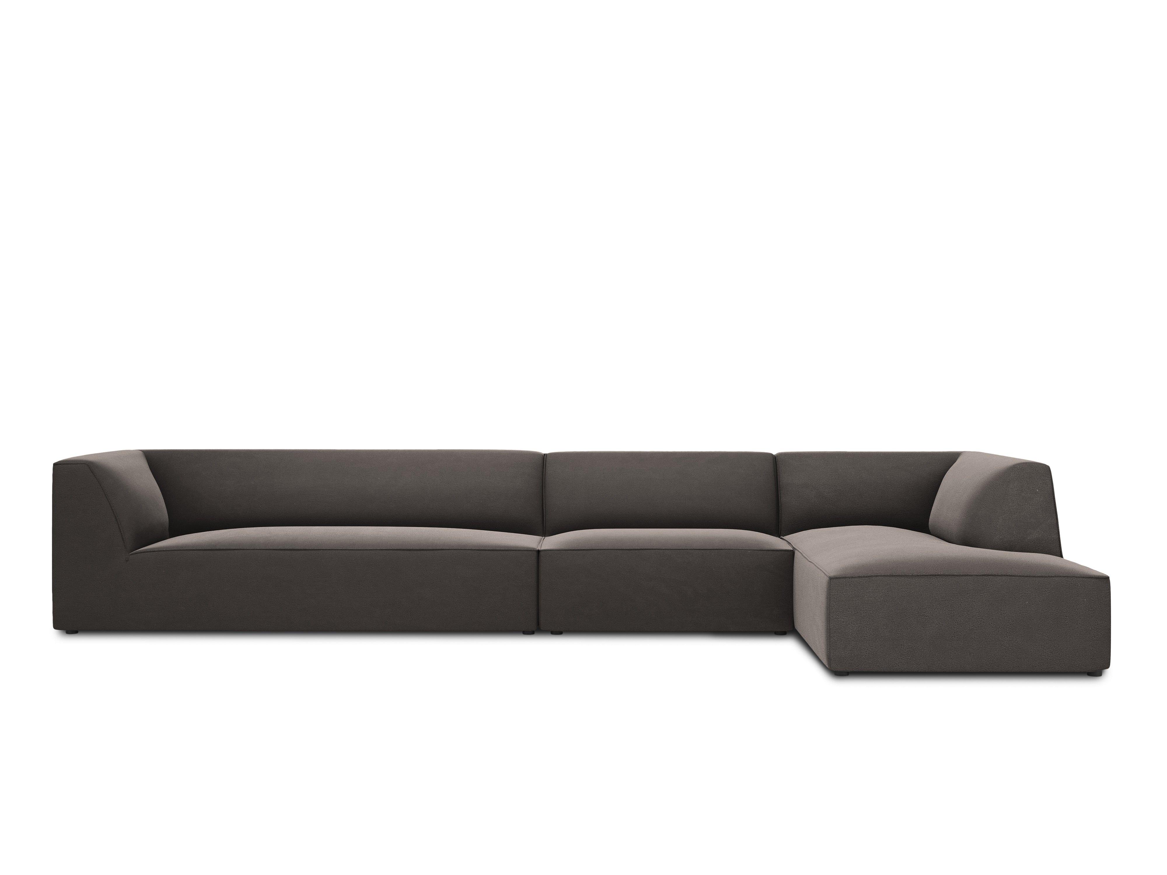 Narożnik aksamitny 5-osobowy prawostronny RUBY ciemnoszary Micadoni    Eye on Design