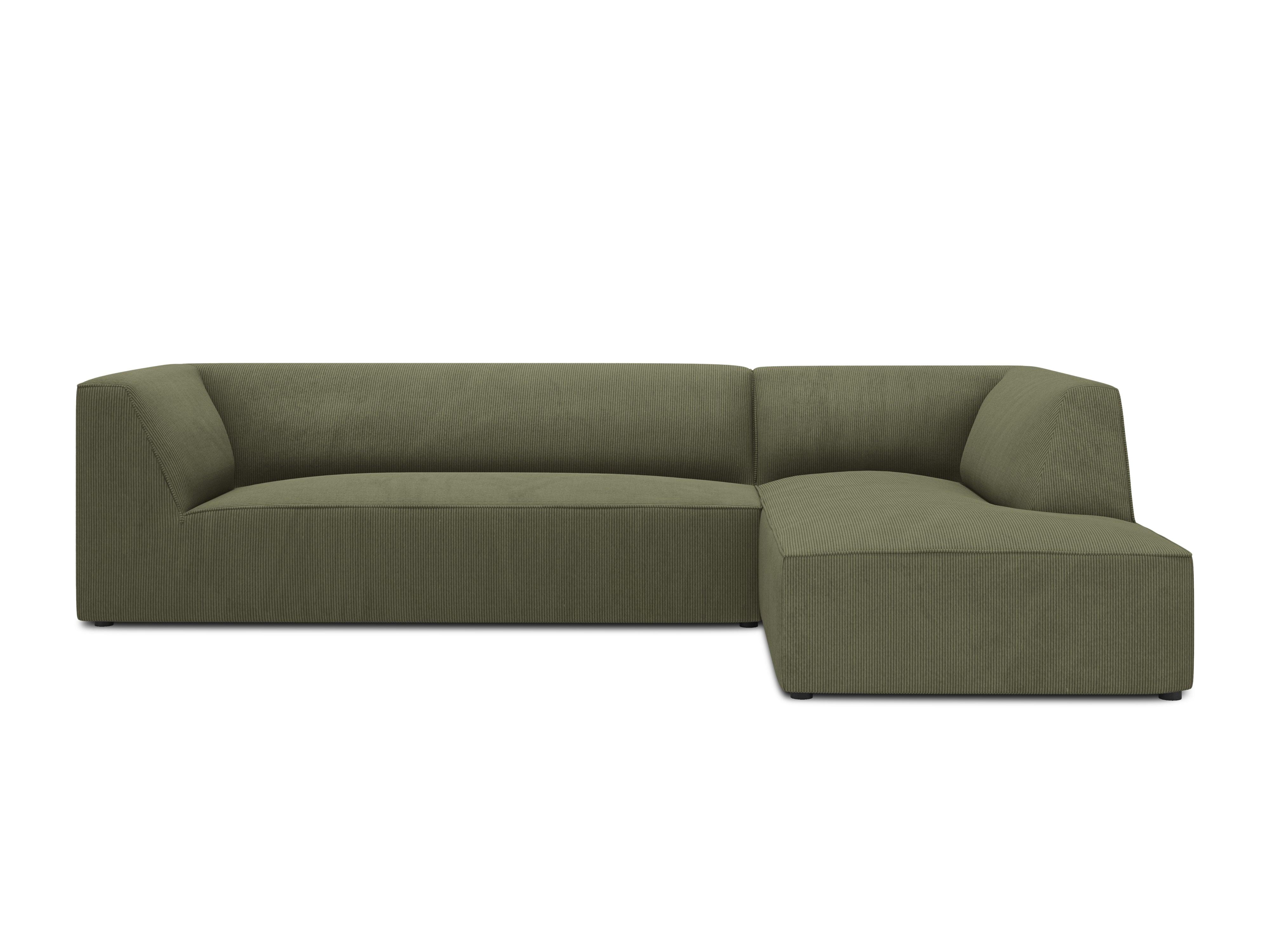 Narożnik sztruksowy 4-osobowy prawostronny RUBY zielony Micadoni    Eye on Design