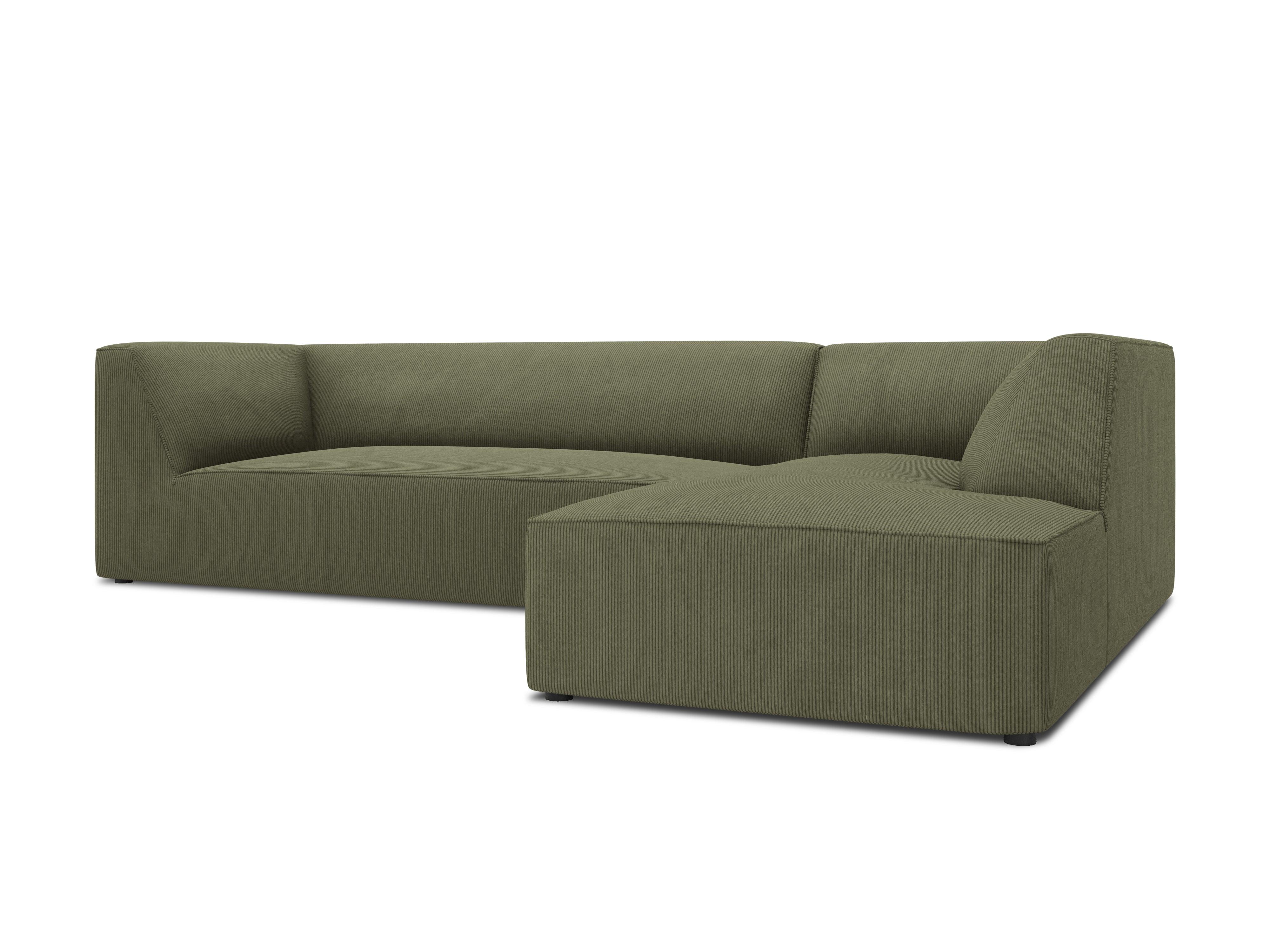 Narożnik sztruksowy 4-osobowy prawostronny RUBY zielony Micadoni    Eye on Design