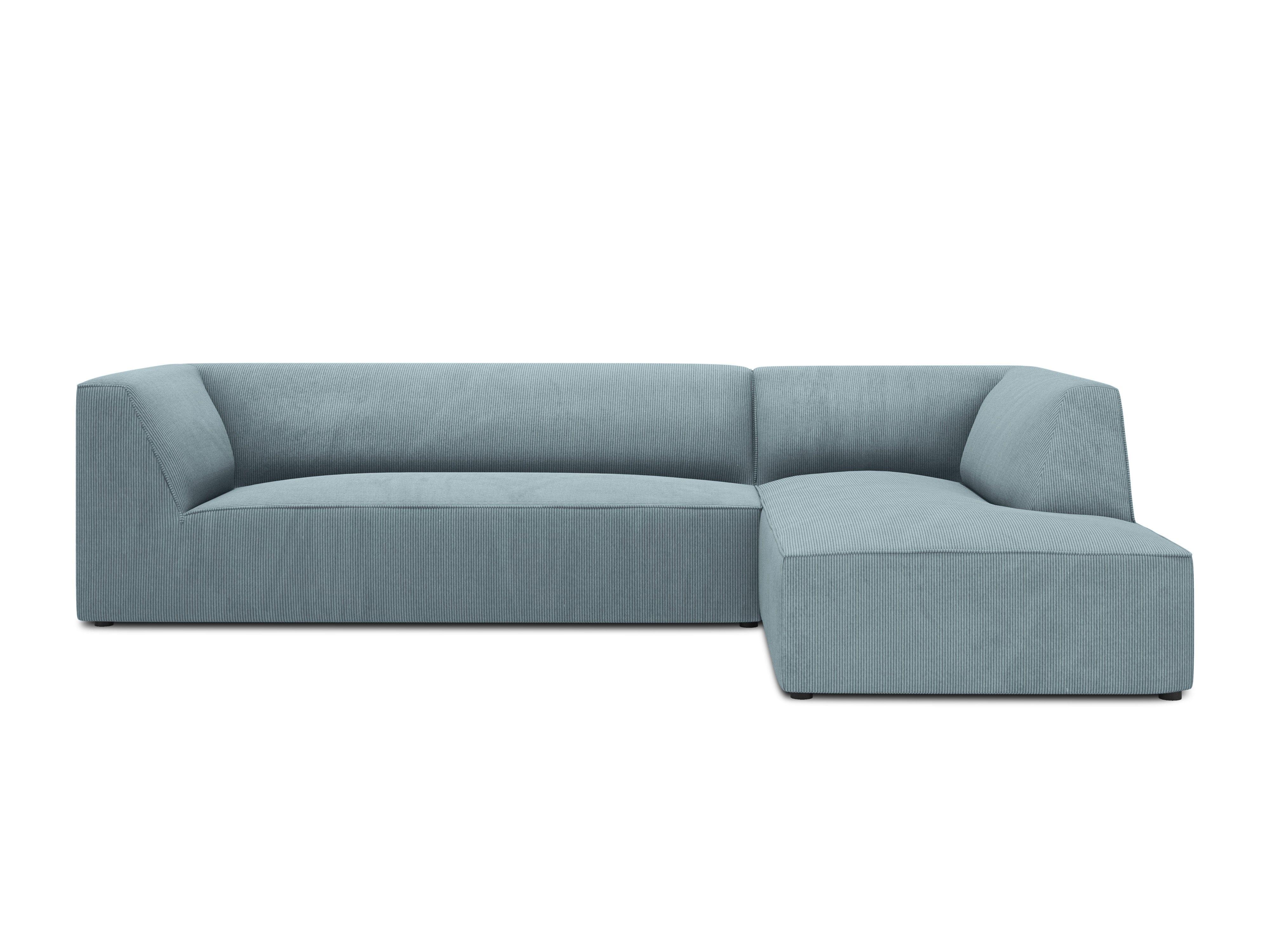 Narożnik sztruksowy 4-osobowy prawostronny RUBY jasnoniebieski Micadoni    Eye on Design