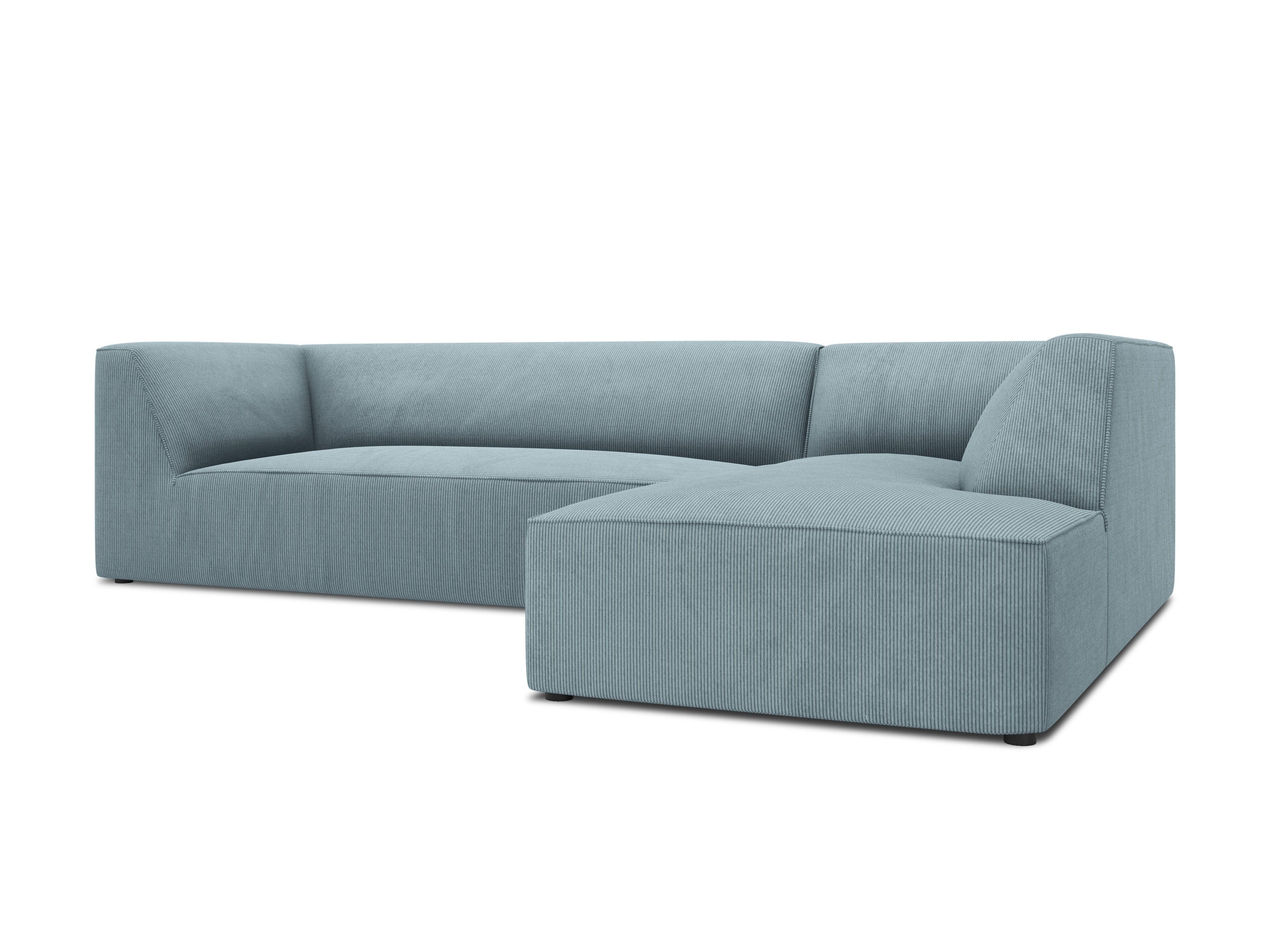 Narożnik sztruksowy 4-osobowy prawostronny RUBY jasnoniebieski Micadoni    Eye on Design
