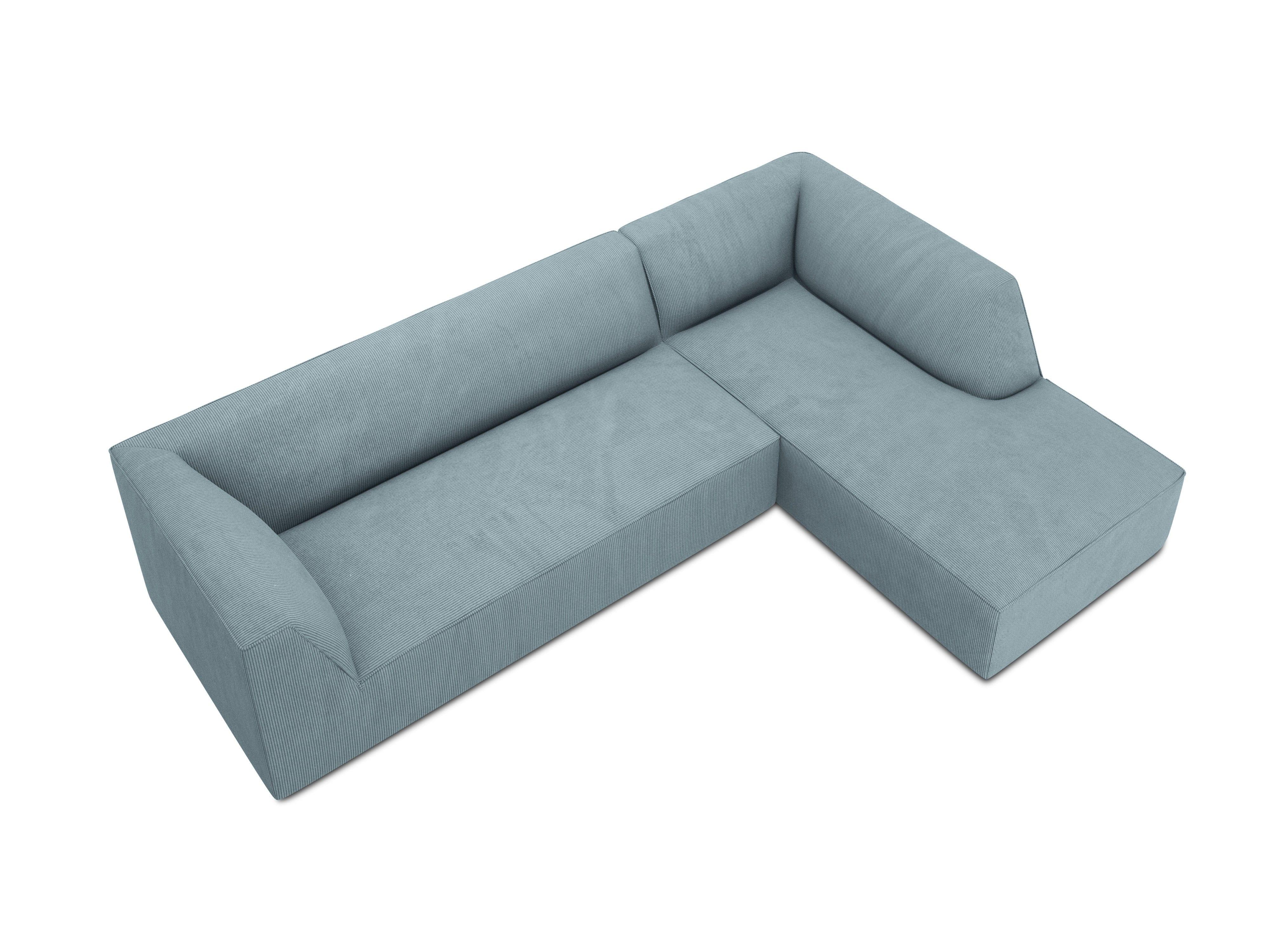 Narożnik sztruksowy 4-osobowy prawostronny RUBY jasnoniebieski Micadoni    Eye on Design