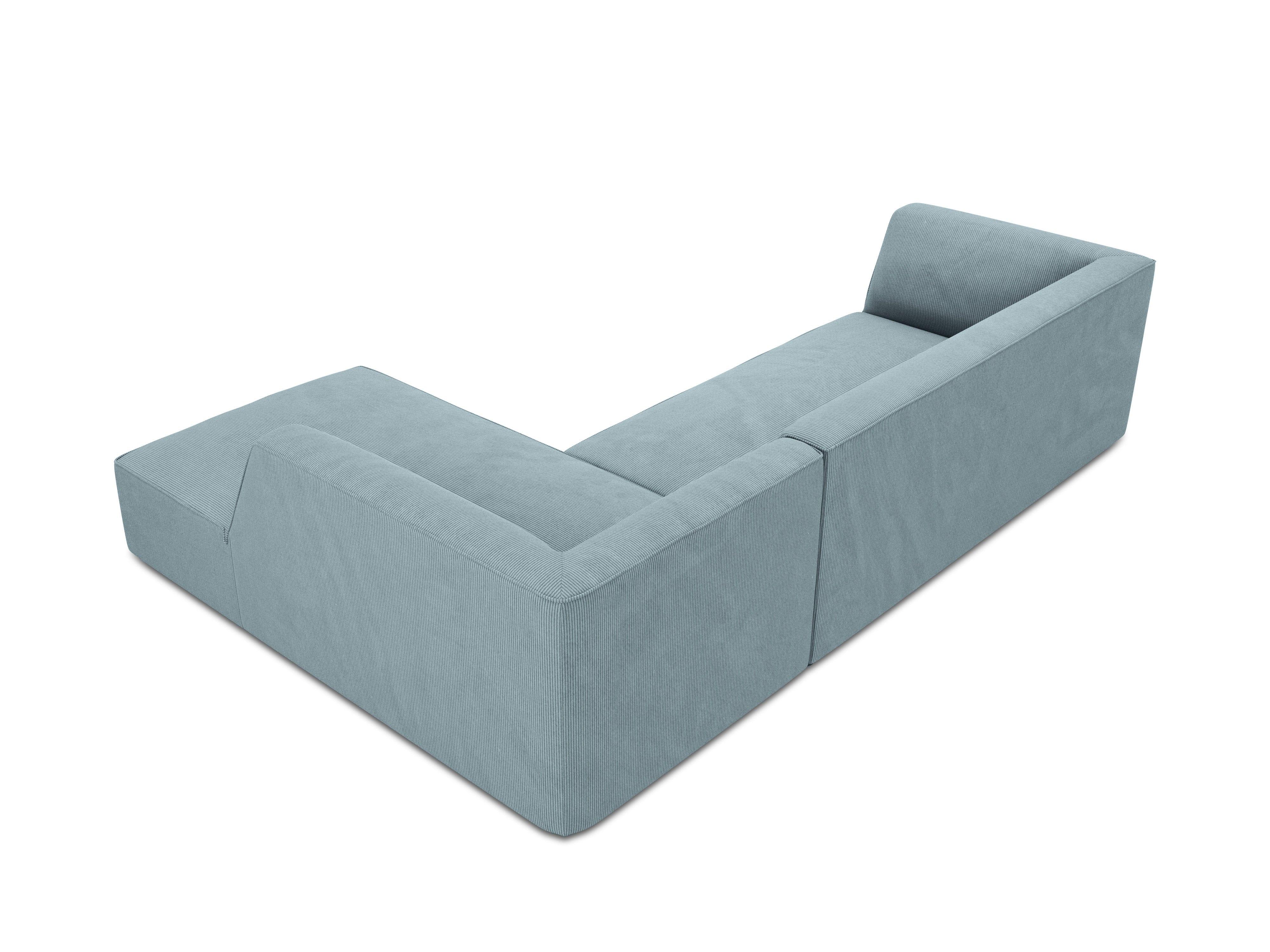 Narożnik sztruksowy 4-osobowy prawostronny RUBY jasnoniebieski Micadoni    Eye on Design