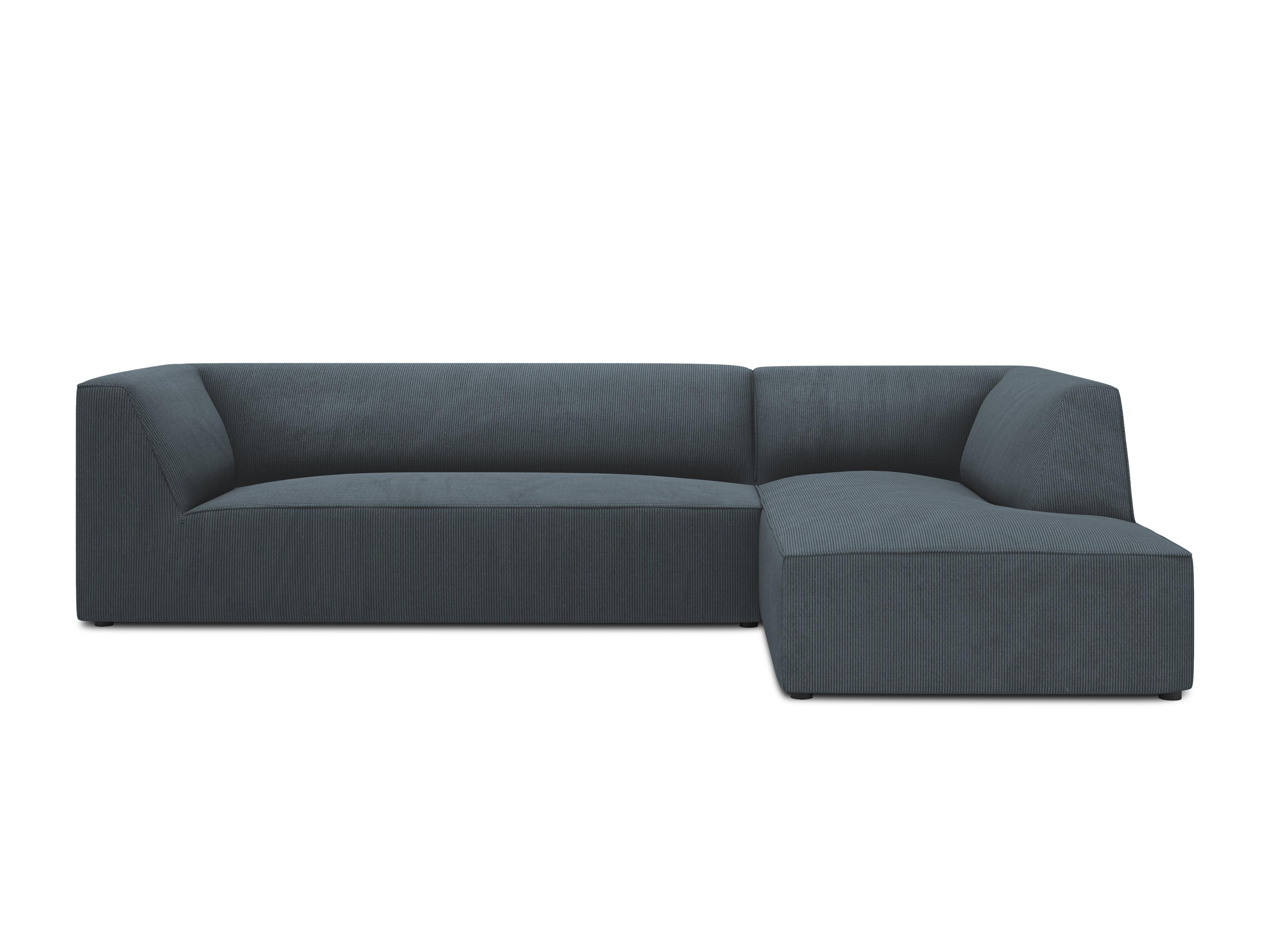 Narożnik sztruksowy 5-osobowy prawostronny RUBY niebieski Micadoni    Eye on Design