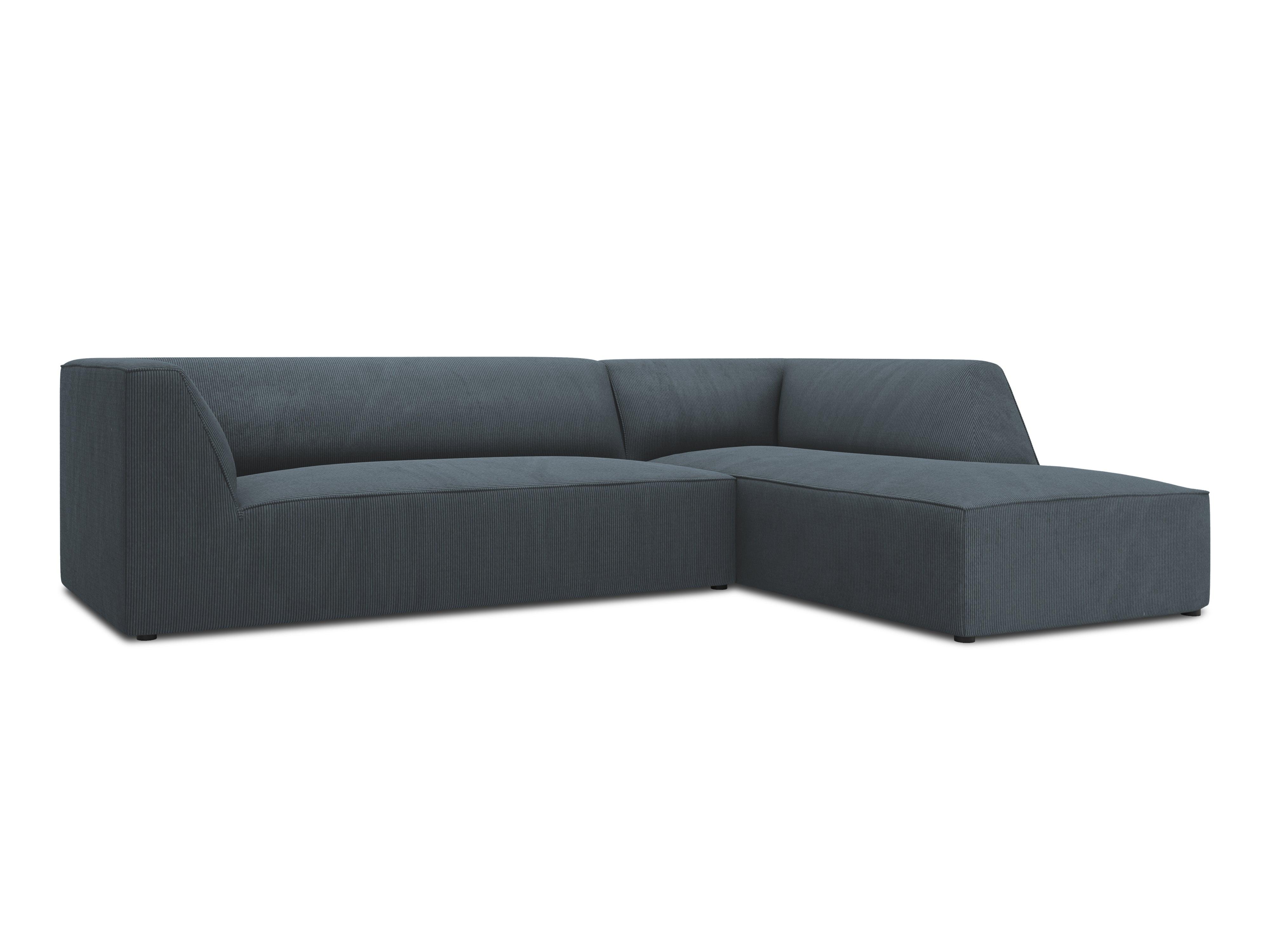 Narożnik sztruksowy 4-osobowy prawostronny RUBY niebieski Micadoni    Eye on Design