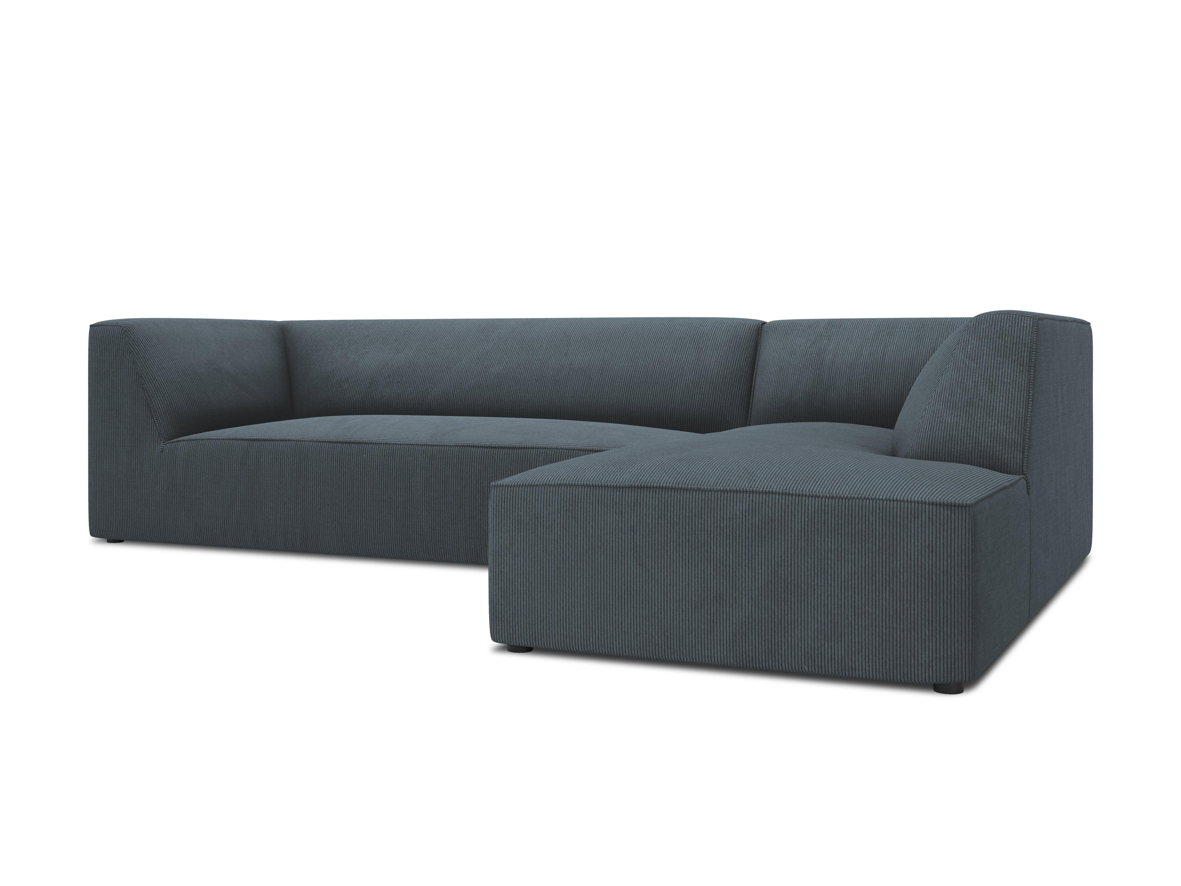 Narożnik sztruksowy 5-osobowy prawostronny RUBY niebieski Micadoni    Eye on Design