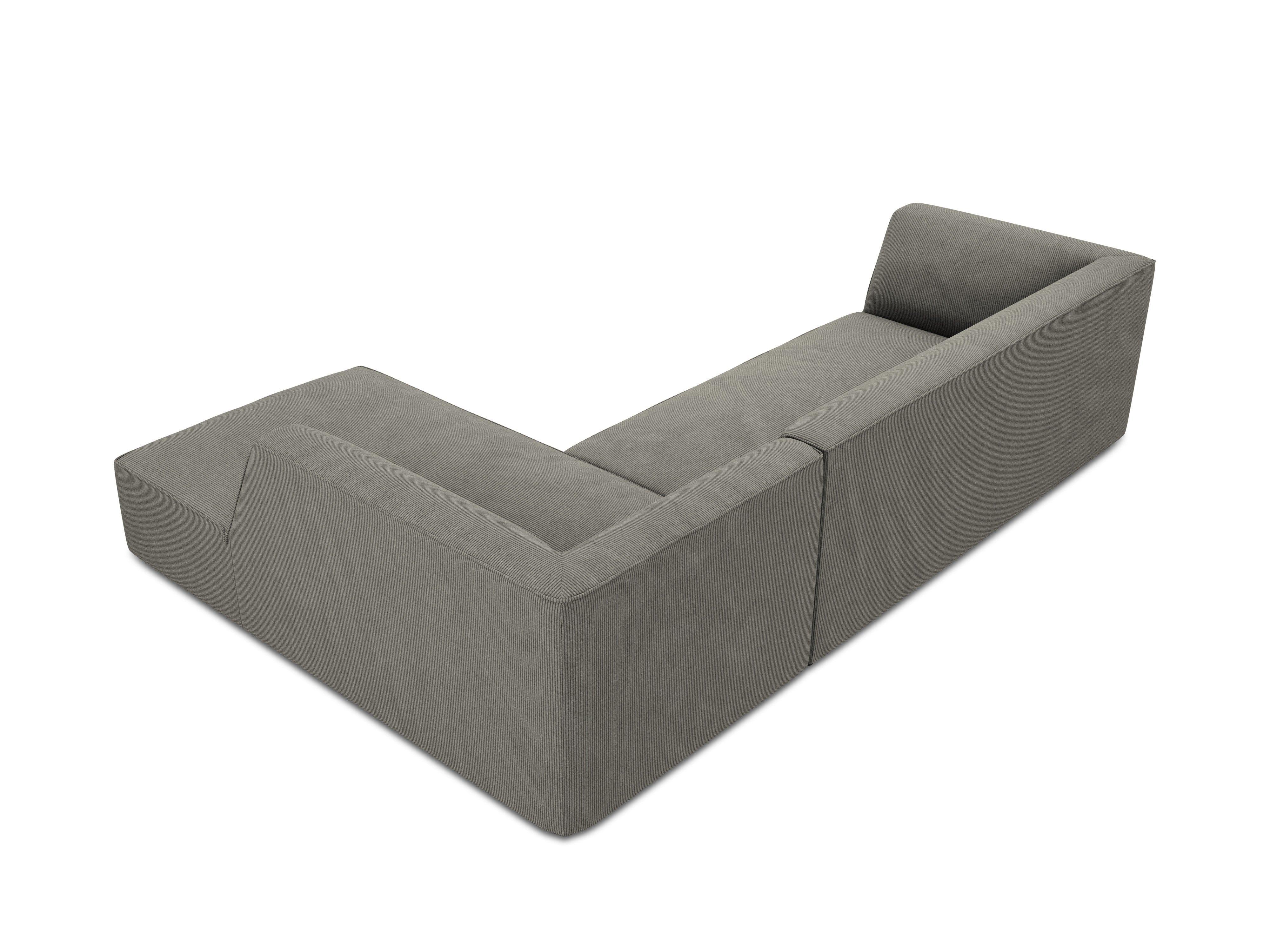 Narożnik sztruksowy 4-osobowy prawostronny RUBY jasnoszary Micadoni    Eye on Design
