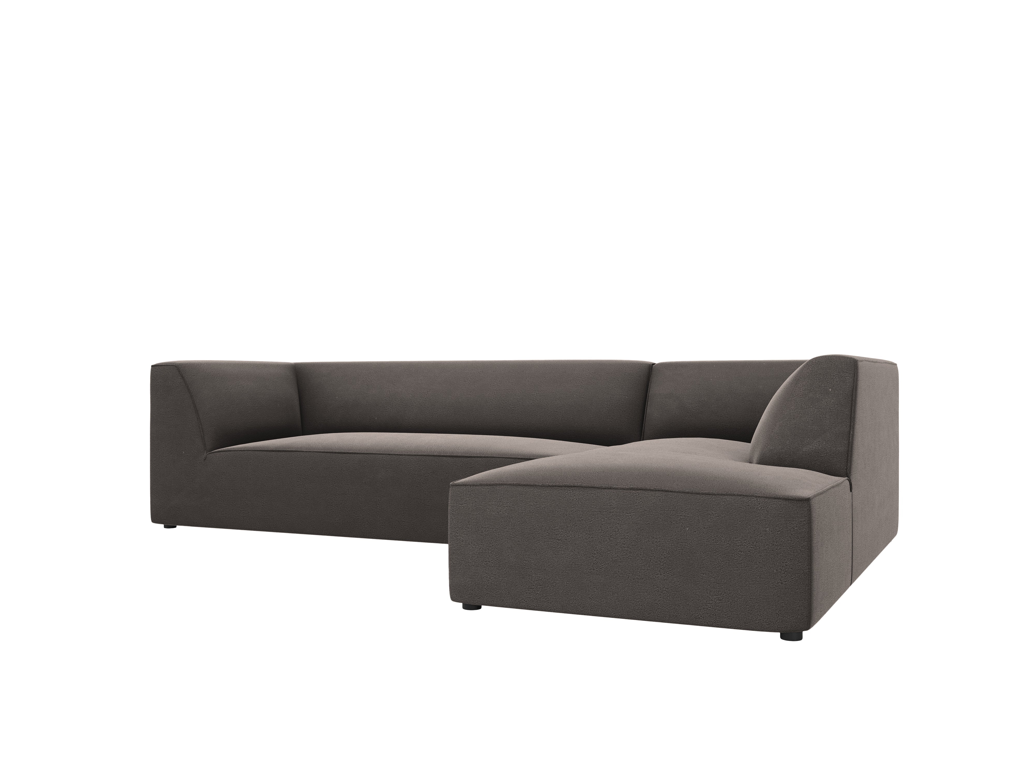 4 seater velvet corner sofa RUBY dark grey
