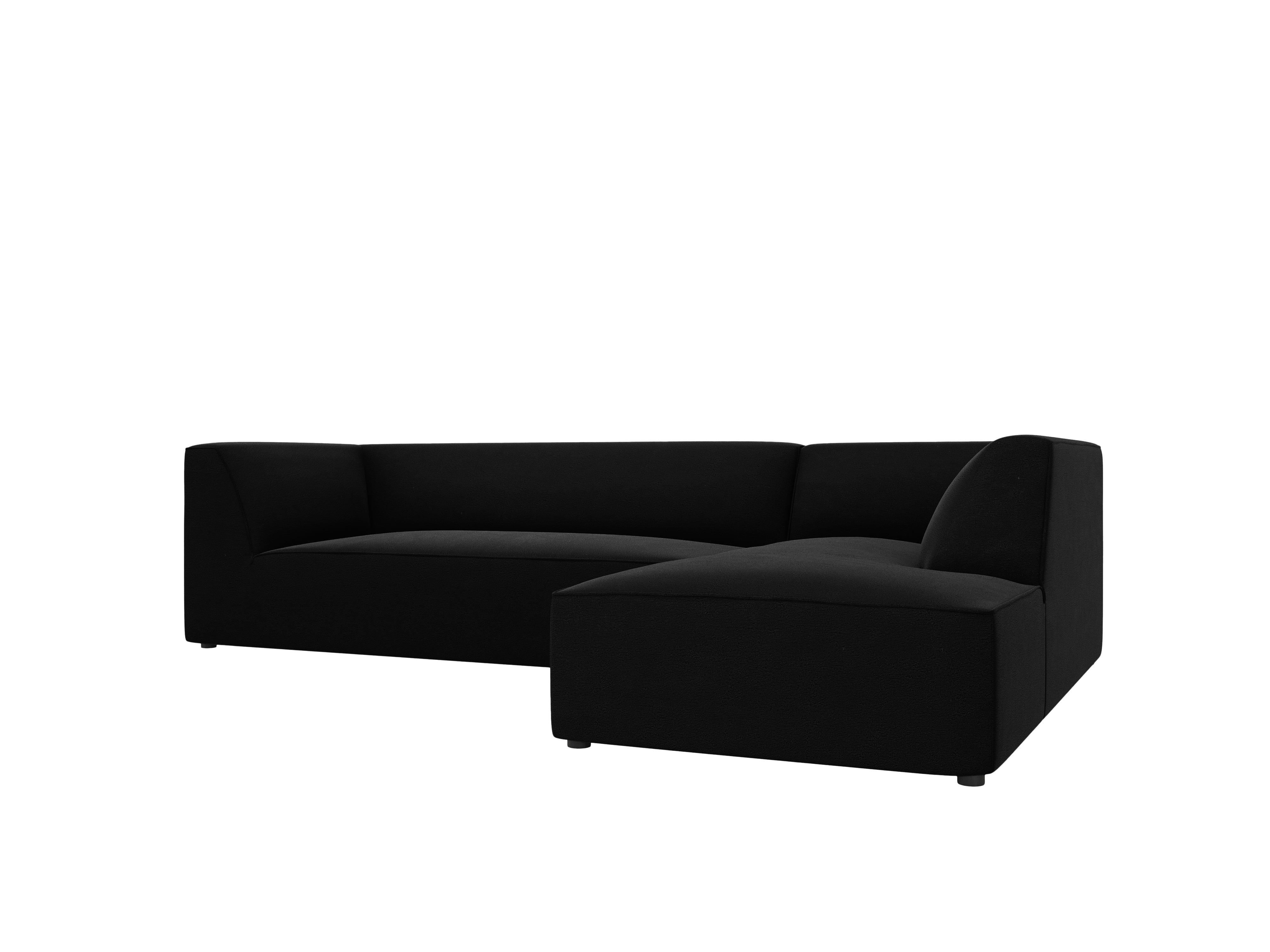 Narożnik aksamitny 4-osobowy prawostronny RUBY czarny Micadoni    Eye on Design