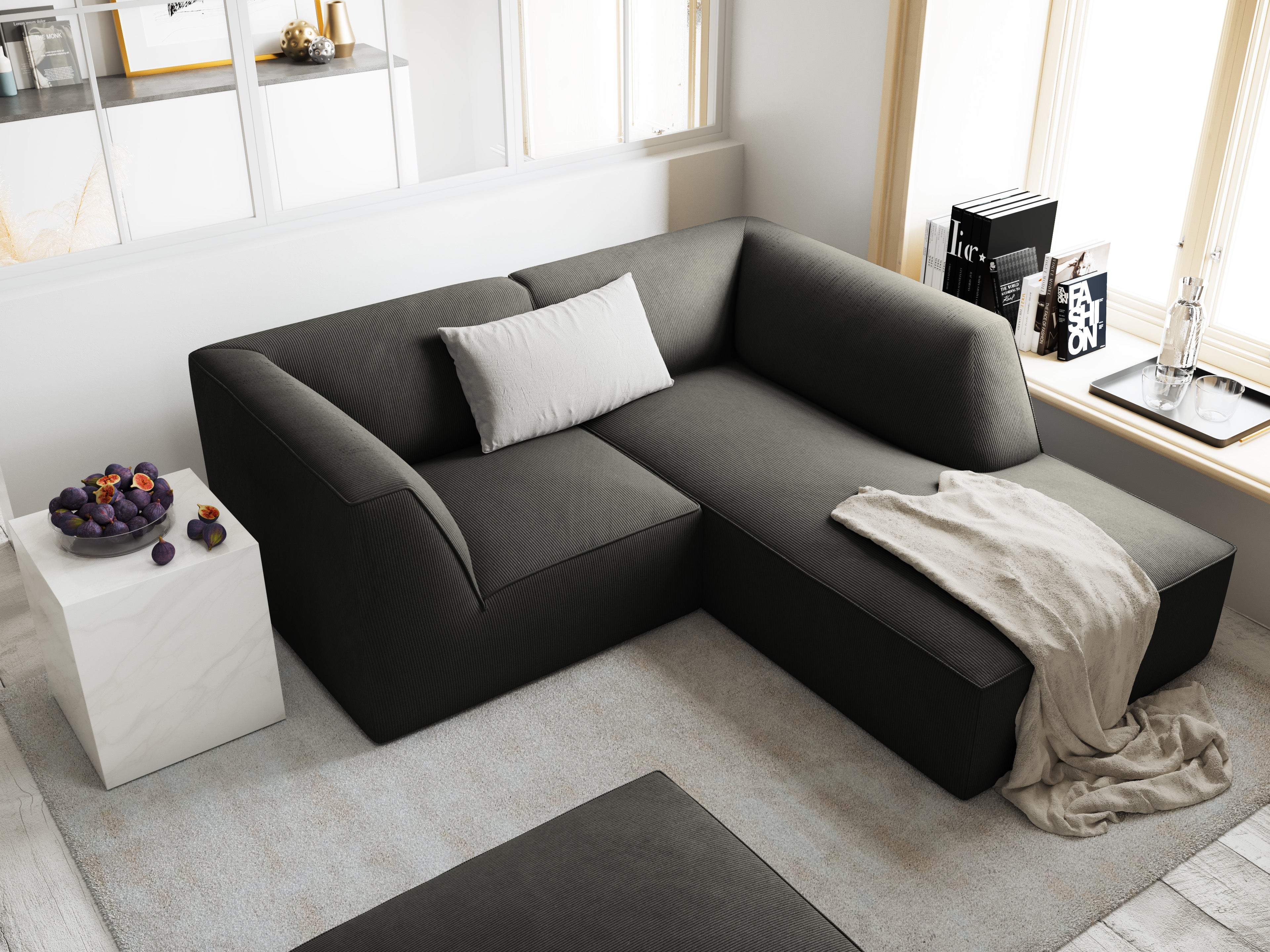 Dark gray corner for minimalist interiors
