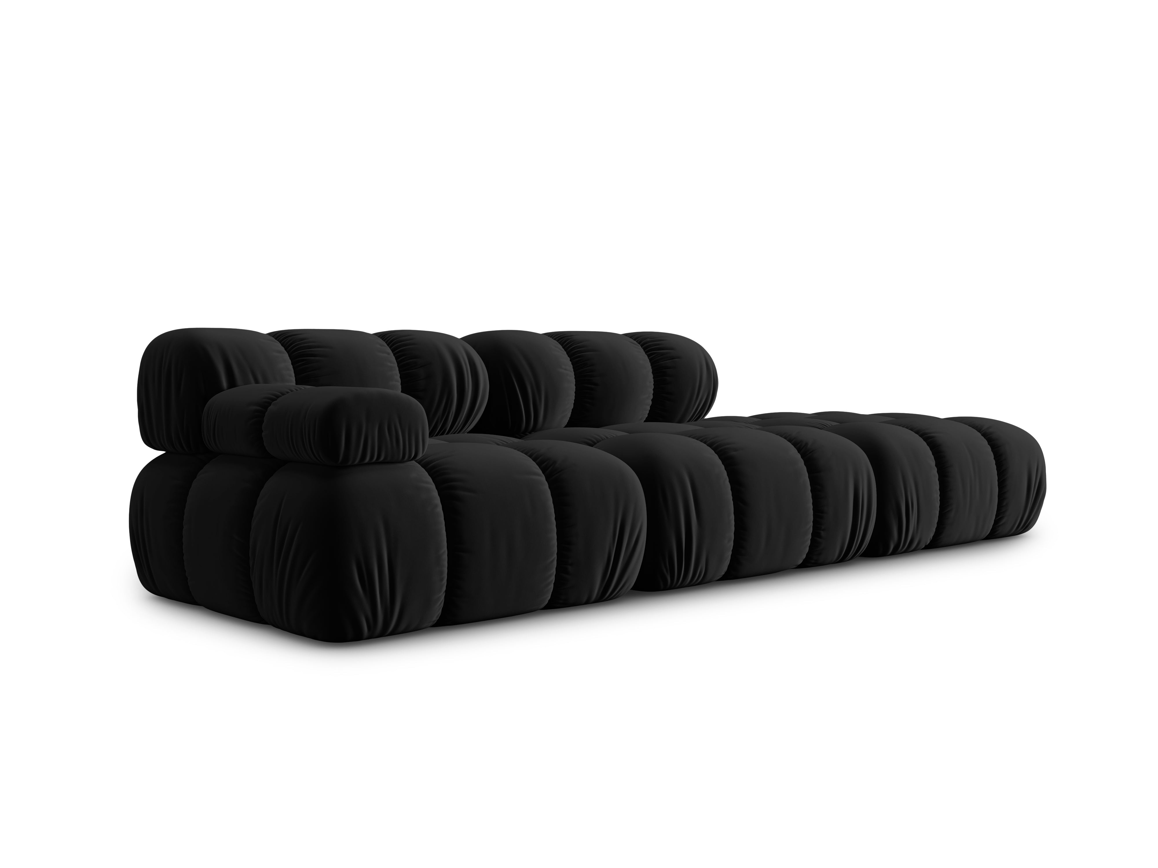 BELLIS 4-seater velvet modular sofa black, Micadoni, Eye on Design