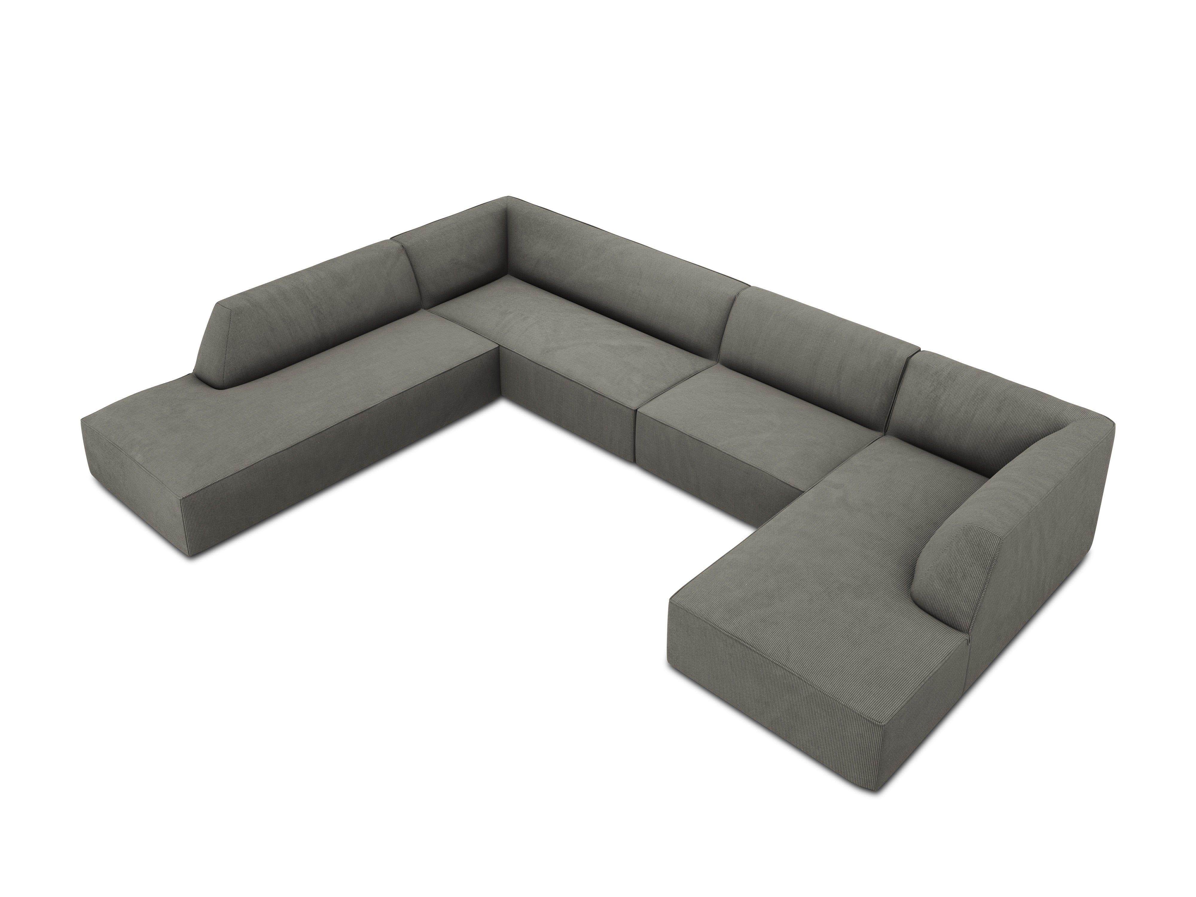 Narożnik w kształcie U sztruksowa lewostronny RUBY jasnoszary Micadoni    Eye on Design