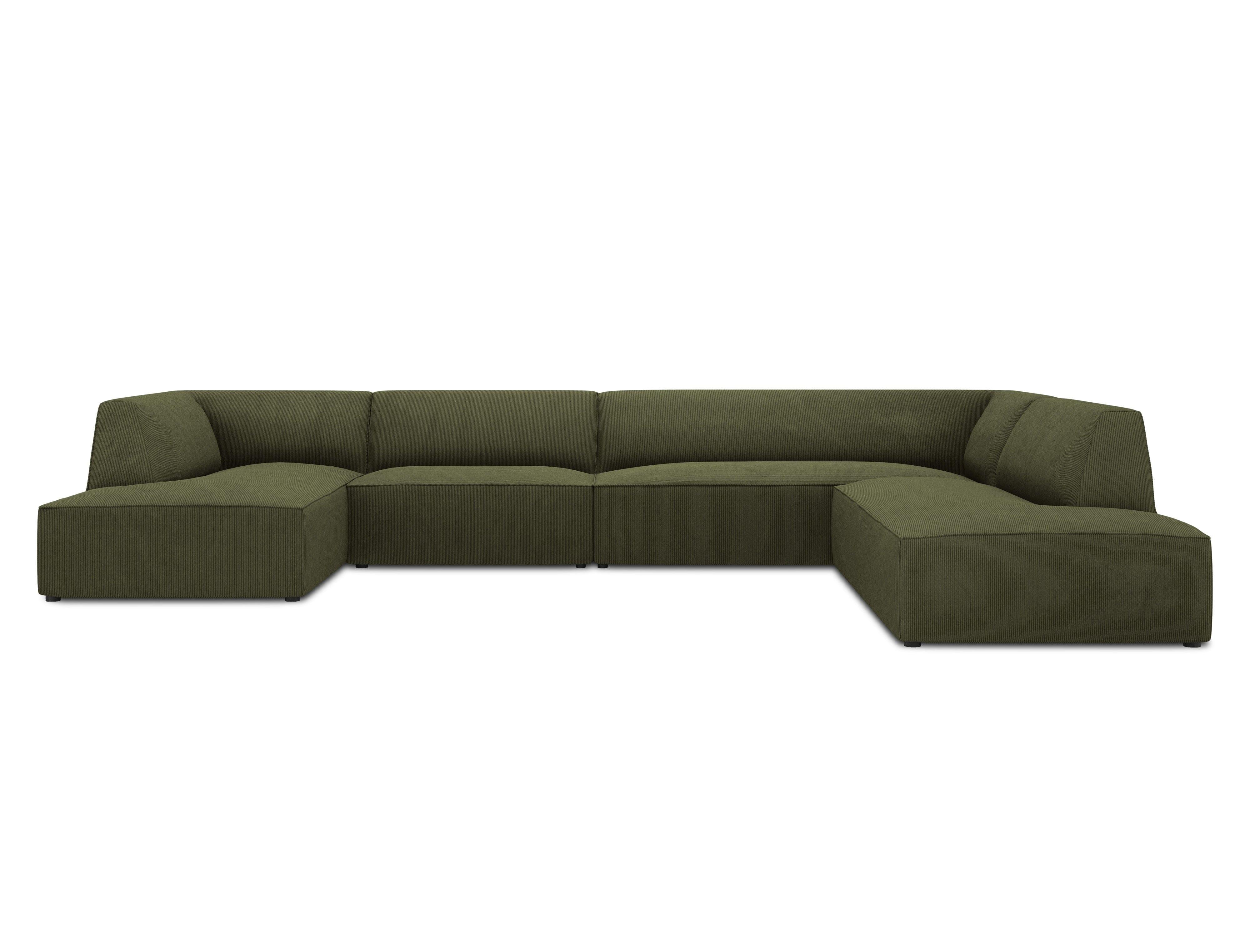 Narożnik w kształcie U sztruksowa prawostronny RUBY zielony Micadoni    Eye on Design