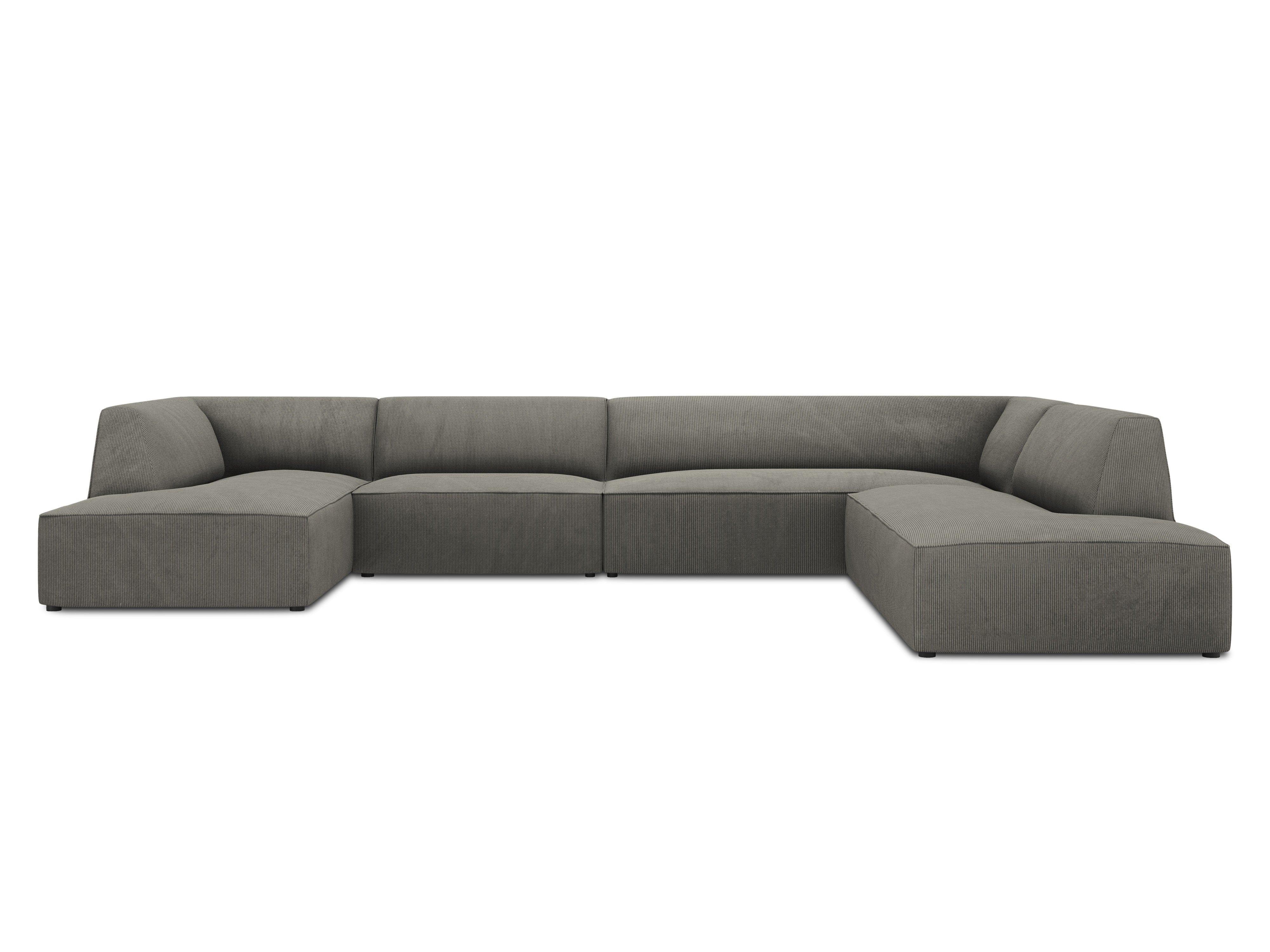 Narożnik w kształcie U sztruksowa prawostronny RUBY jasnoszary Micadoni    Eye on Design
