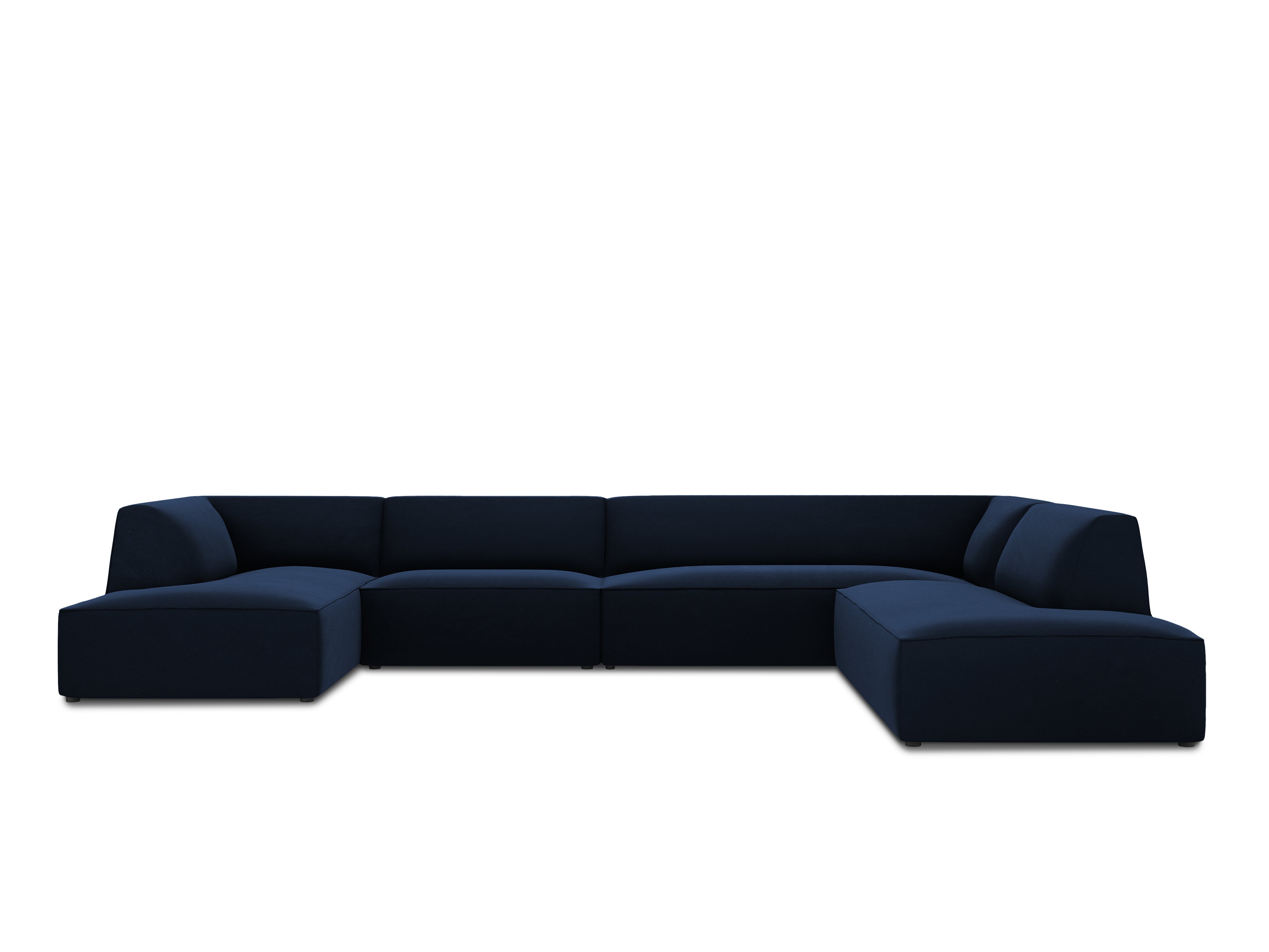 U-shaped corner sofa velvet right RUBY royal blue