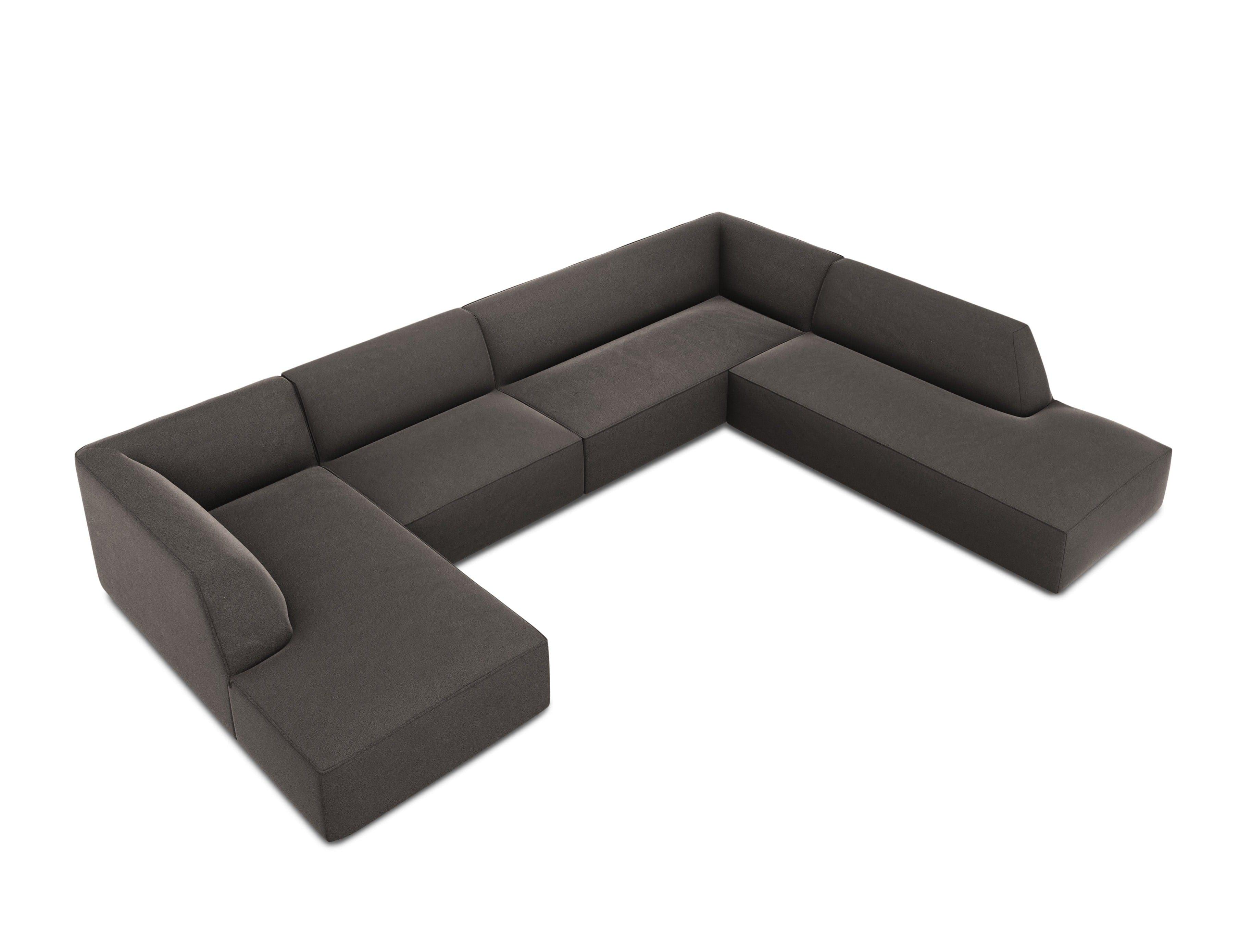 Narożnik w kształcie U aksamitny prawostronny RUBY ciemnoszary Micadoni    Eye on Design