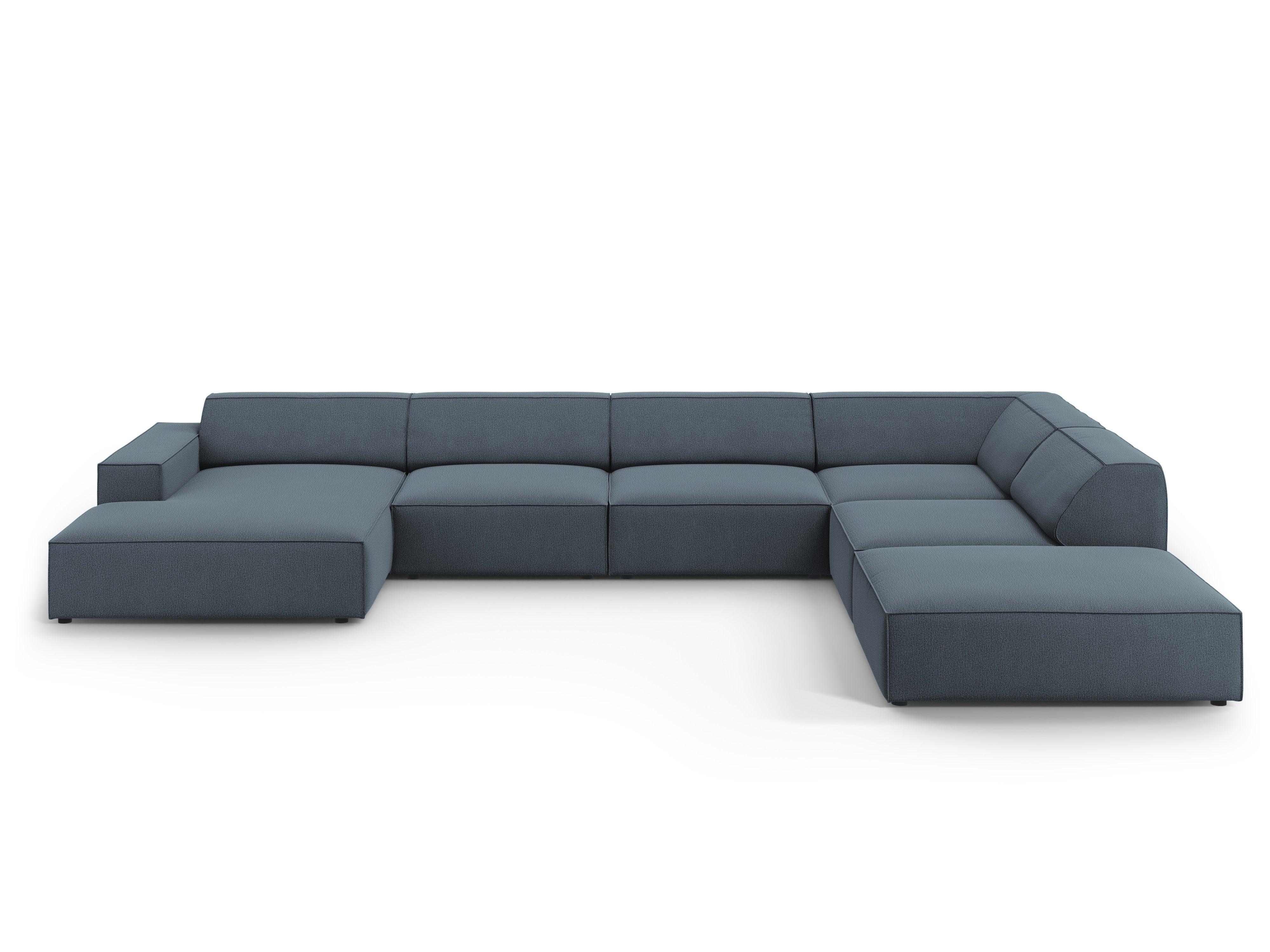 Sofa panoramiczna prawostronna JODIE niebieski Micadoni    Eye on Design