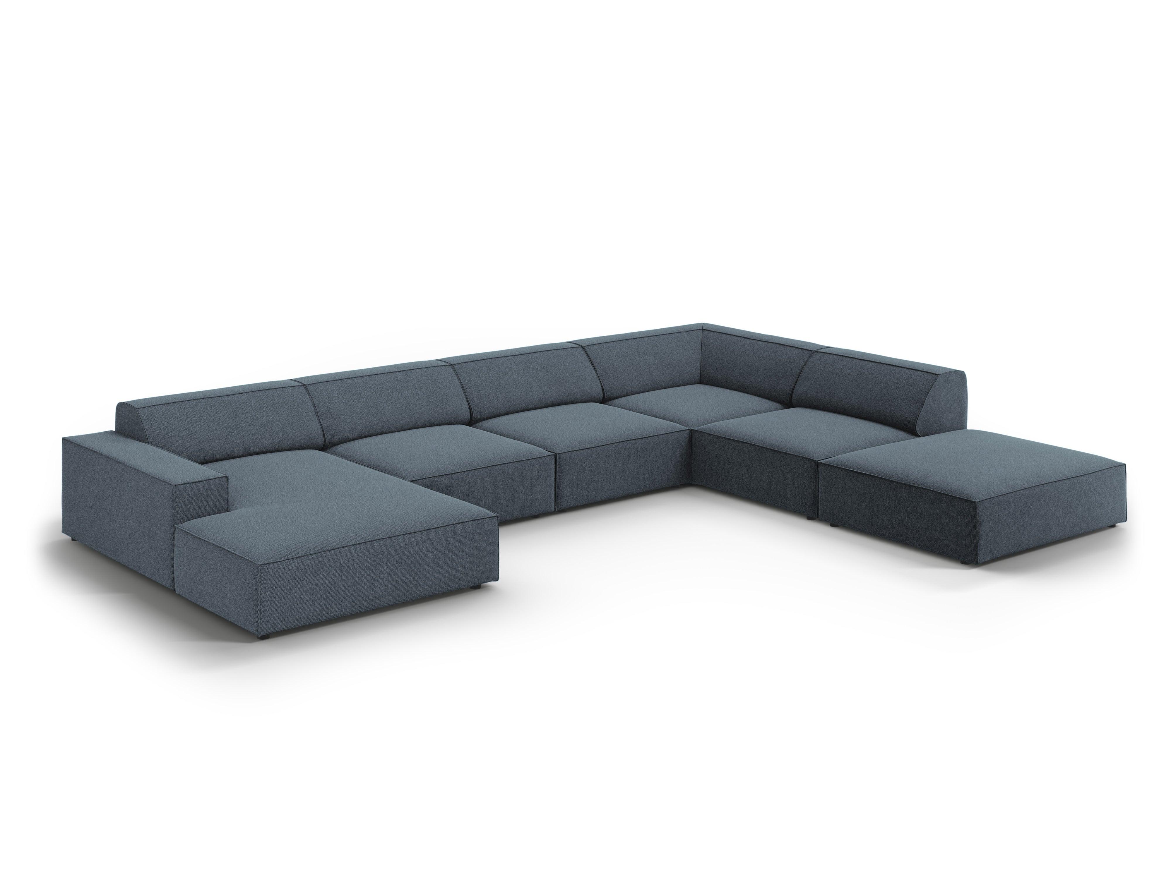 Sofa panoramiczna prawostronna JODIE niebieski Micadoni    Eye on Design