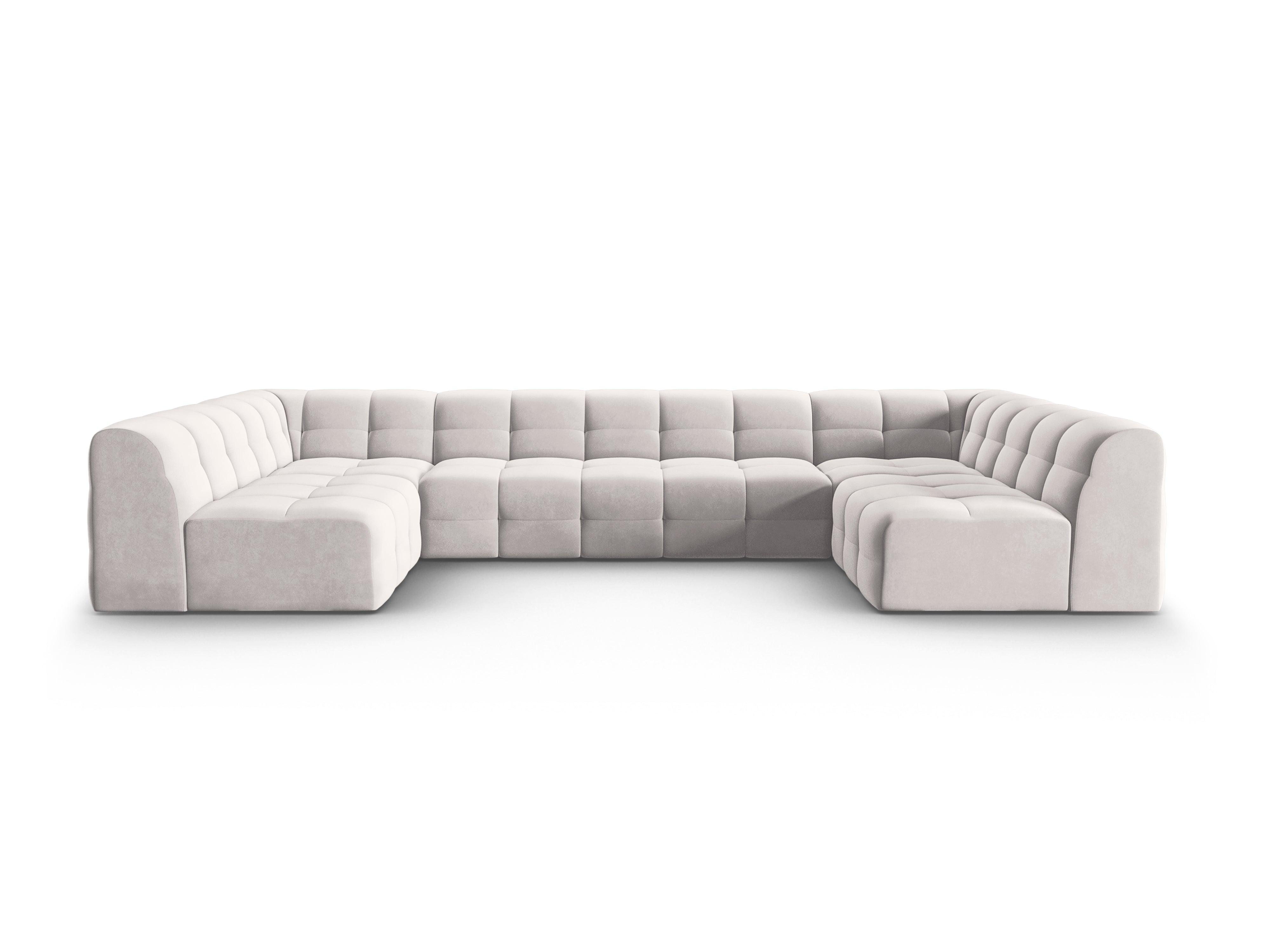 Narożnik aksamitny w kształcie U KENDAL jasnoszary Micadoni    Eye on Design
