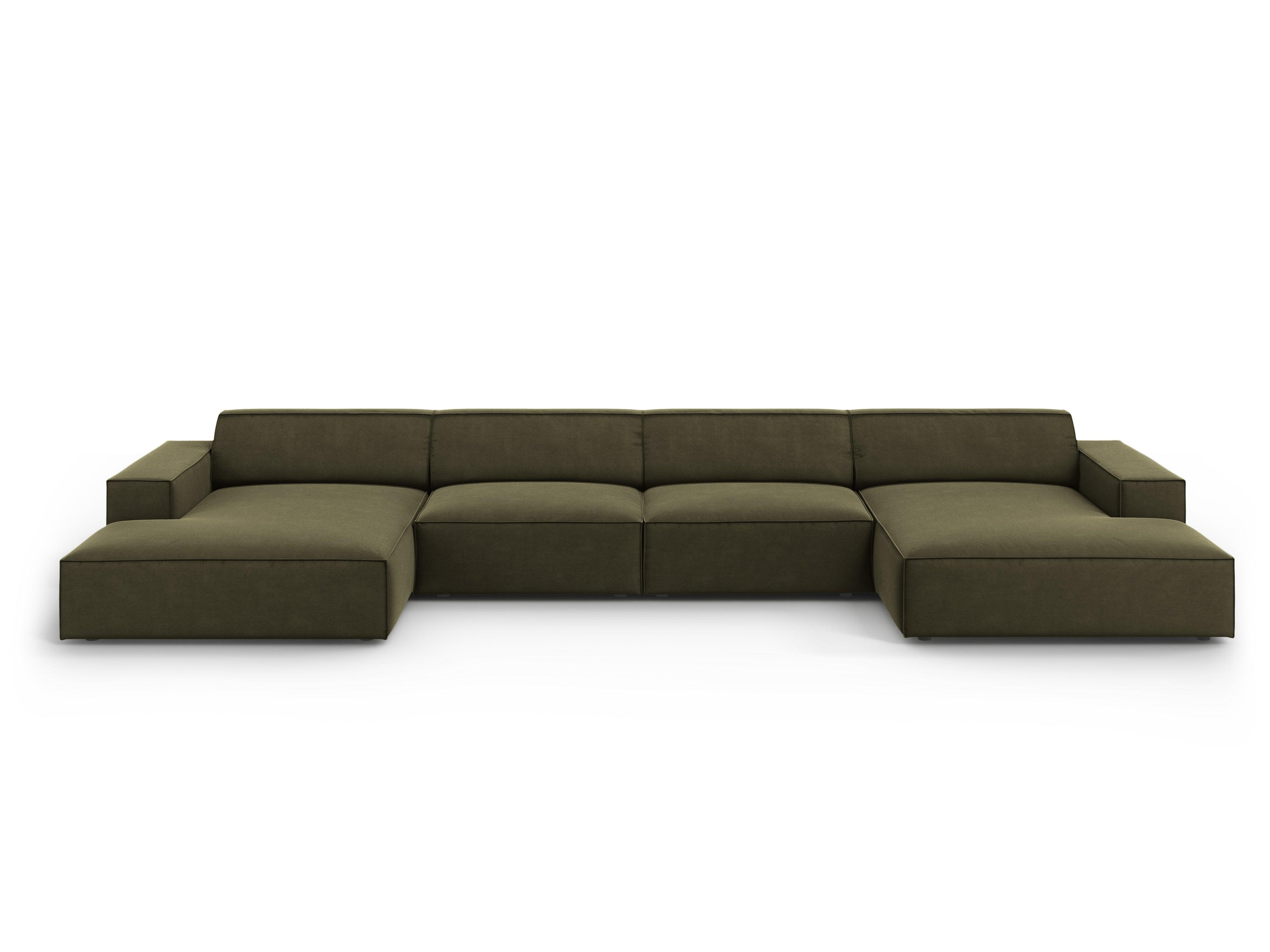 Sofa panoramiczna aksamitna JODIE zielony Micadoni    Eye on Design