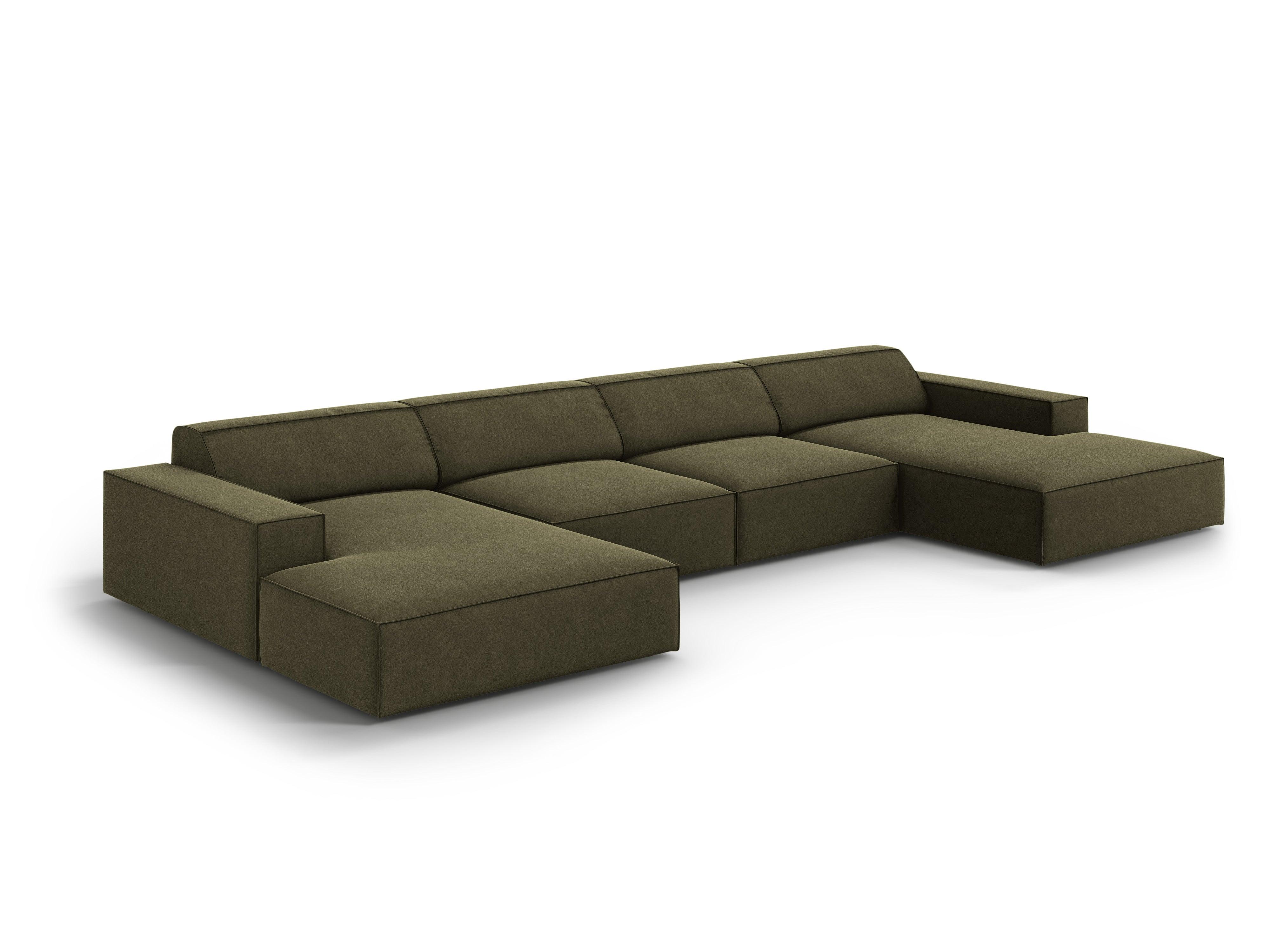Sofa panoramiczna aksamitna JODIE zielony Micadoni    Eye on Design