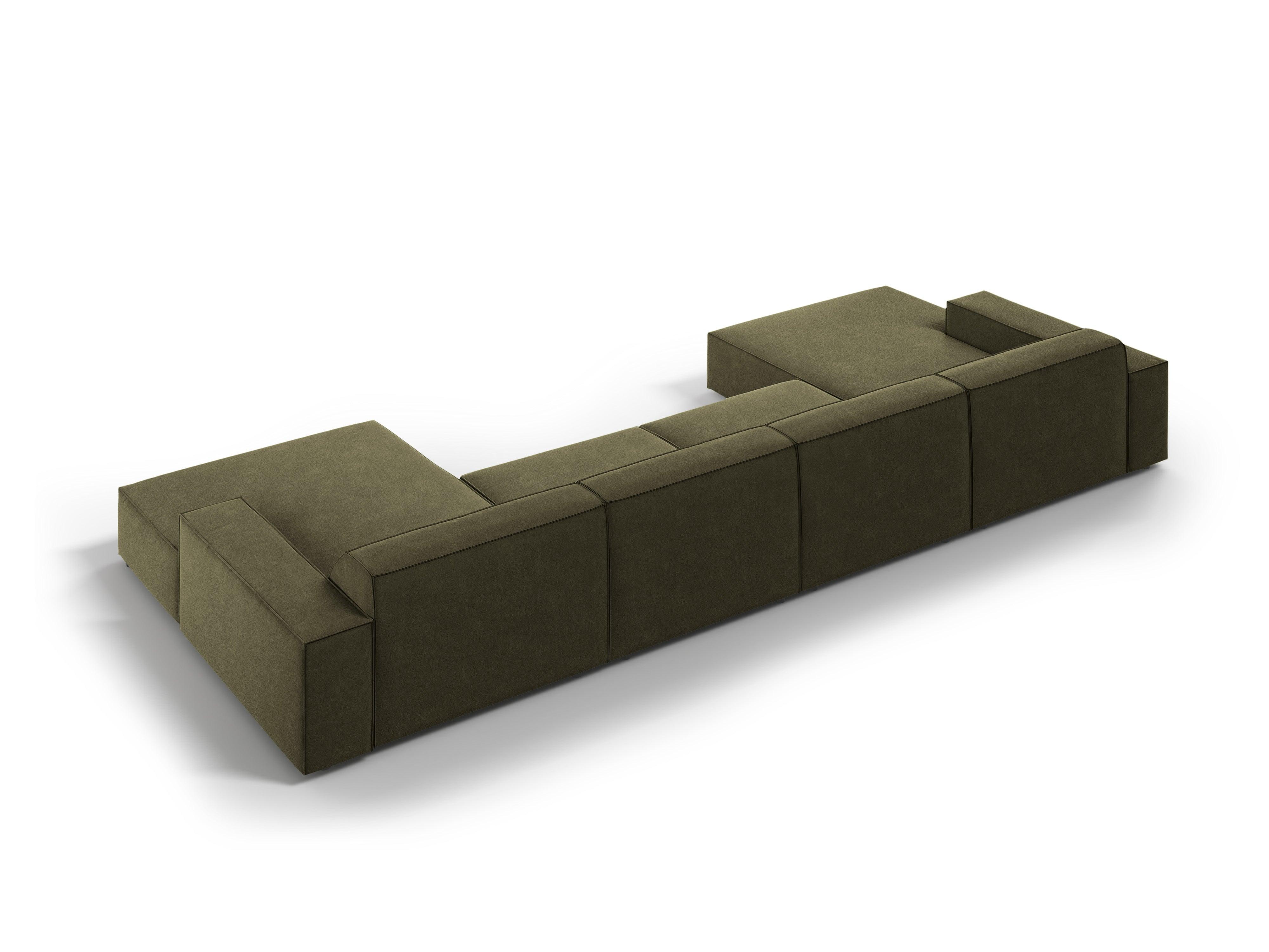 Sofa panoramiczna aksamitna JODIE zielony Micadoni    Eye on Design