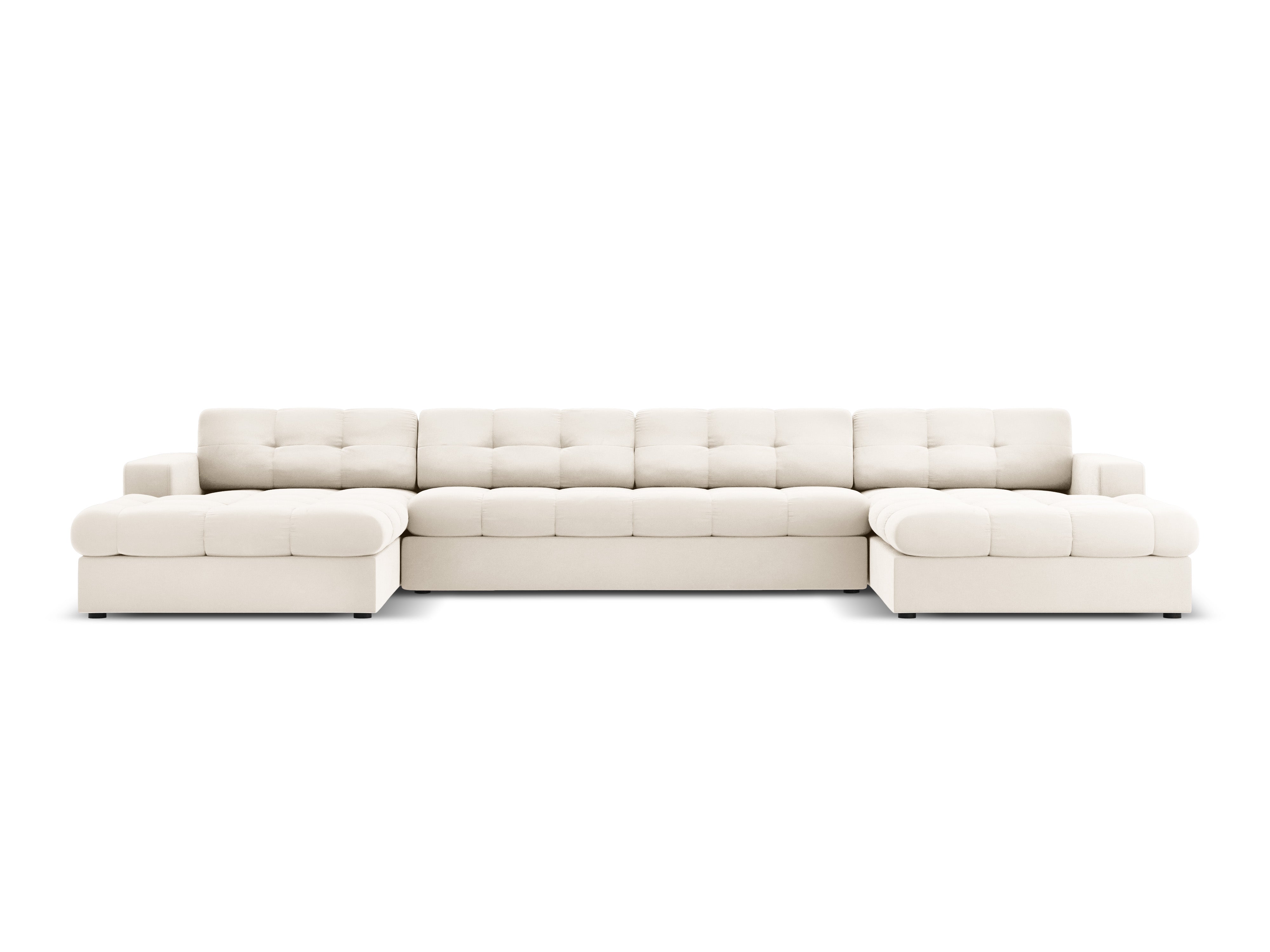 Velvet Panoramic Sofa, "Justin", 5 Seats, 294x160x72
Made in Europe, Micadoni, Eye on Design