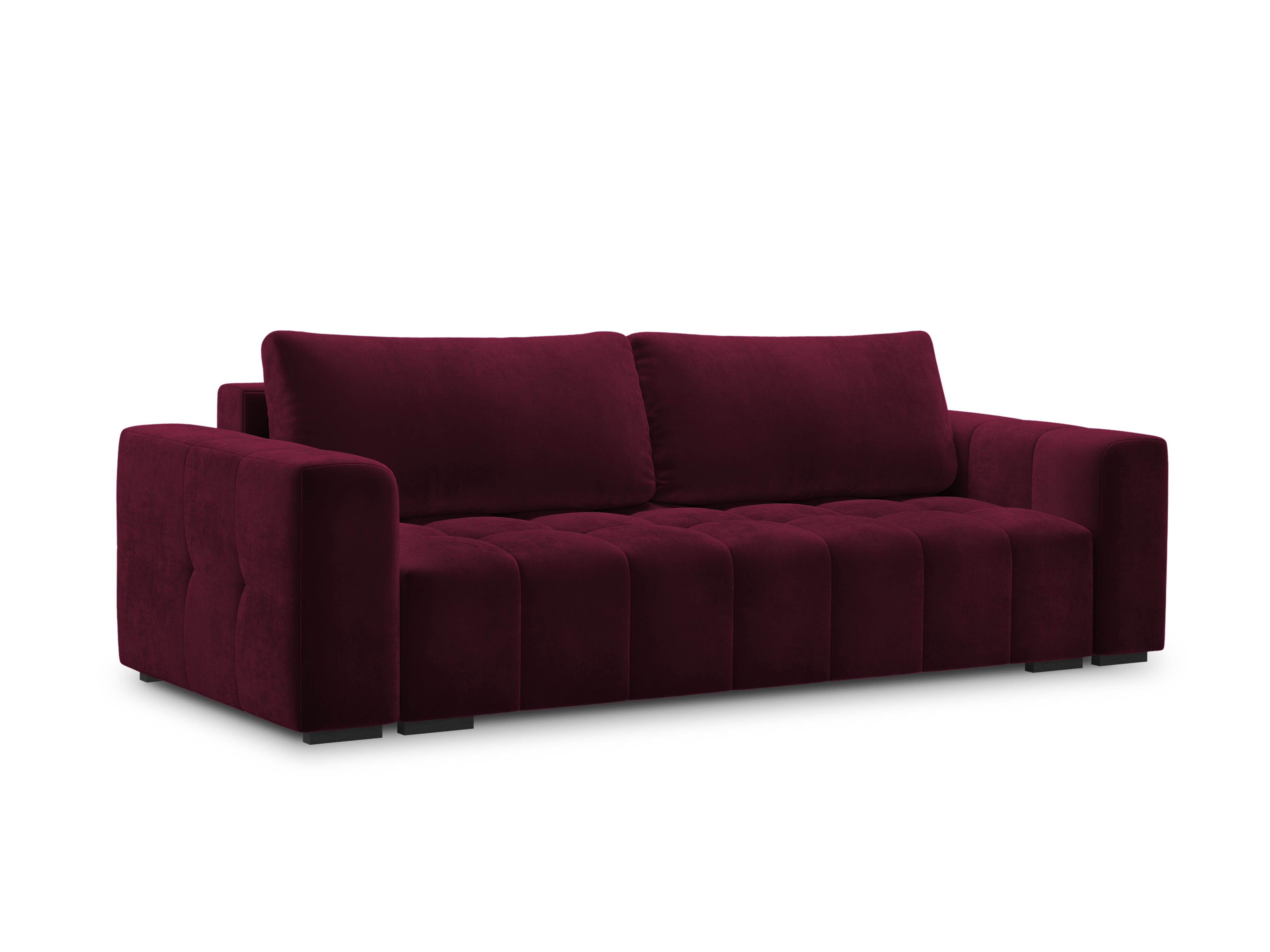 LUCA maroon velvet sofa with sleeping function