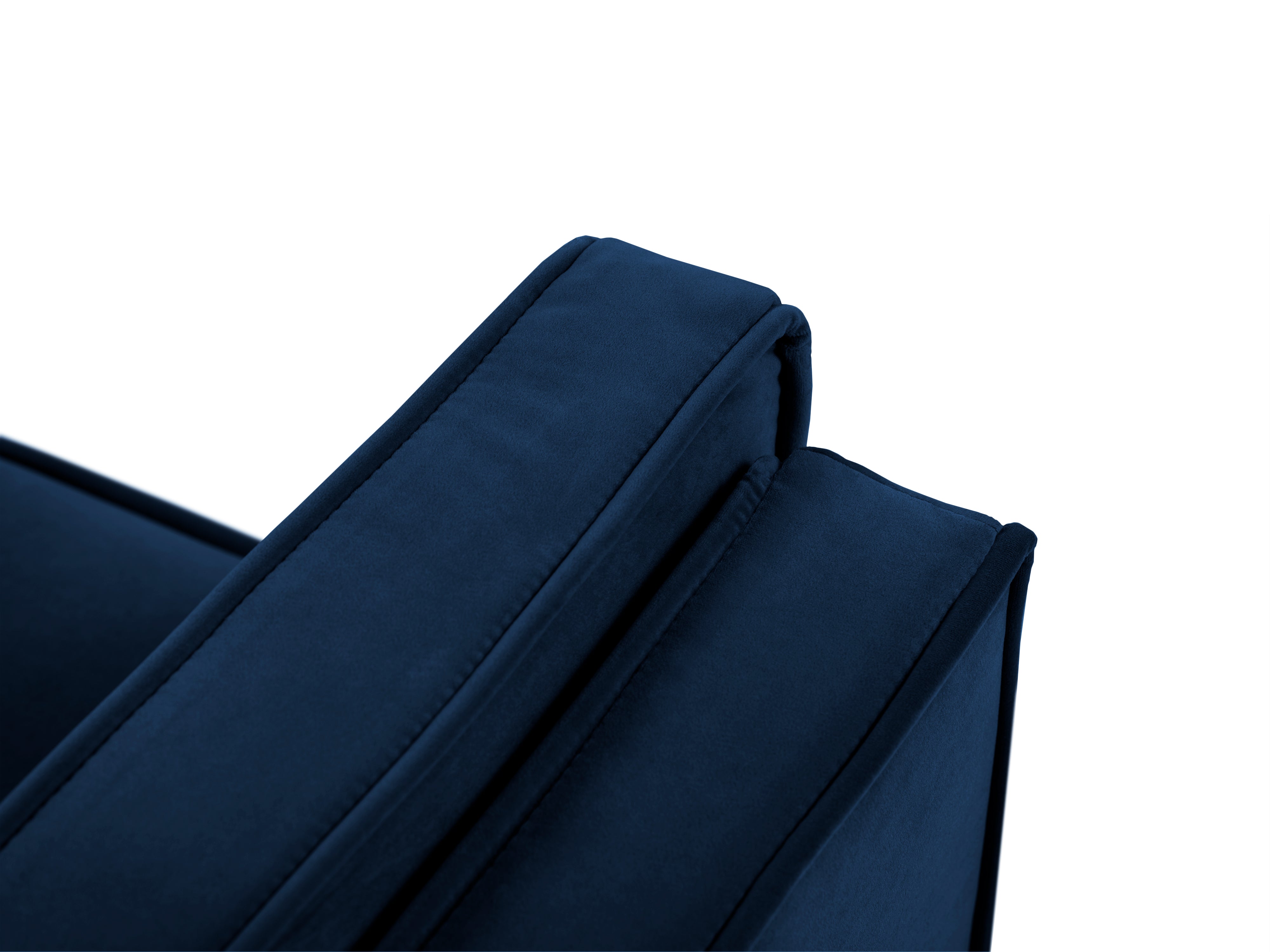 LUIS royal blue velvet 4-seater sofa with black base