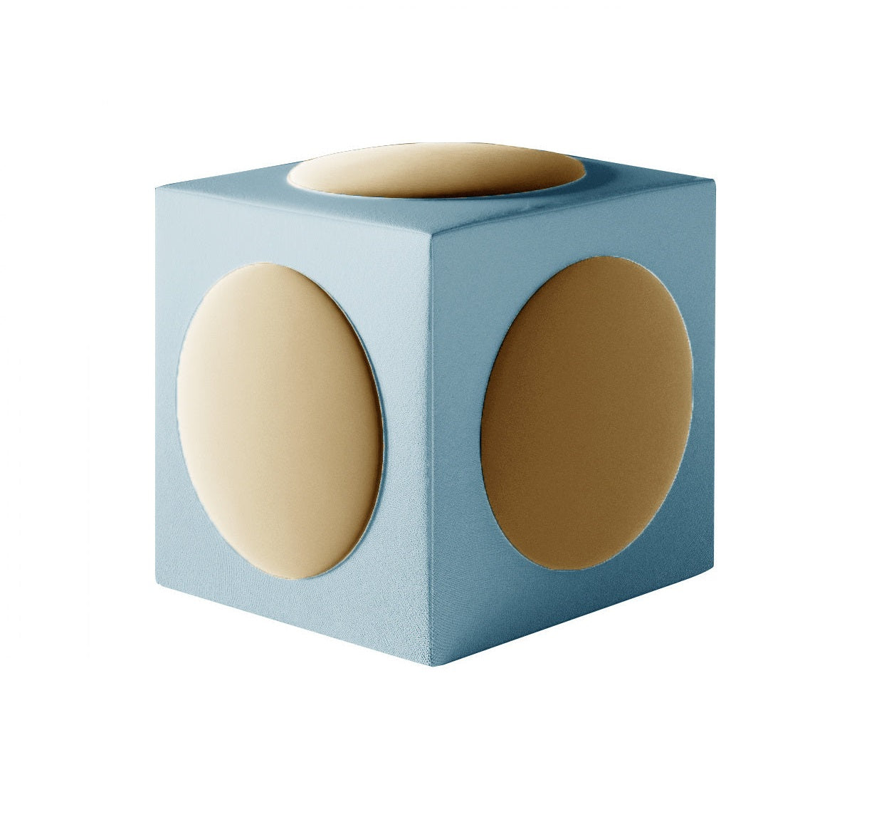 CACKO pouffe yellow with blue
