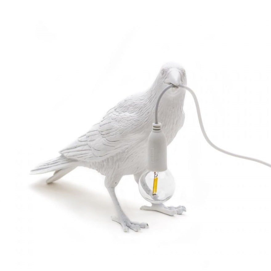 BIRD WAITING lamp white
