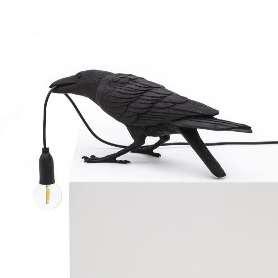BIRD PLAYING outdoor lamp black
