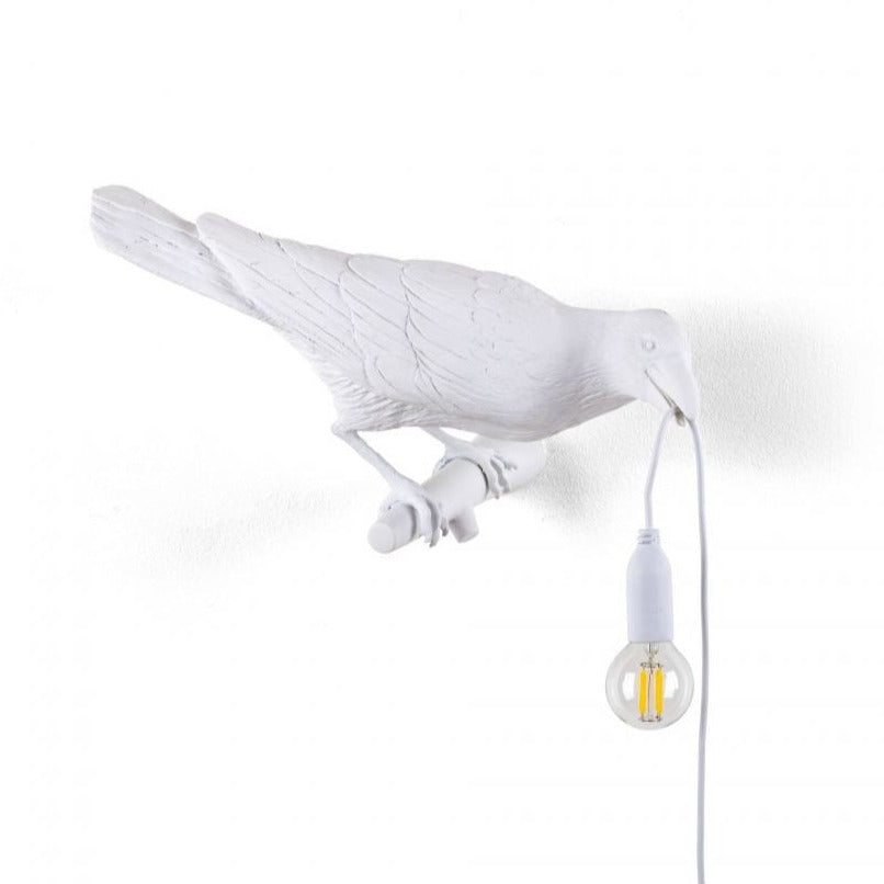 BIRD LOOKING RIGHT outdoor lamp white
