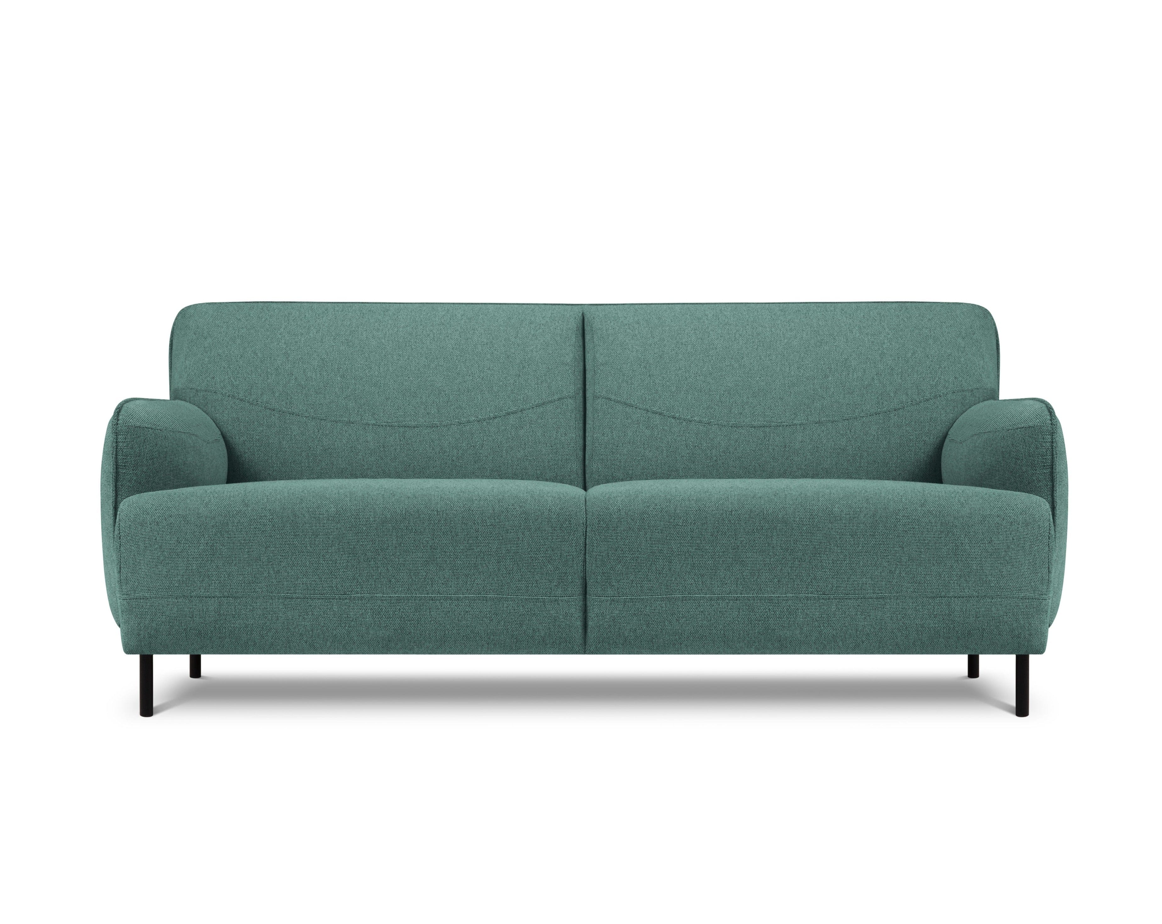 Sofa, "Neso", 2 Seats, 175x90x76
 ,Turquoise,Black Metal, Windsor & Co, Eye on Design