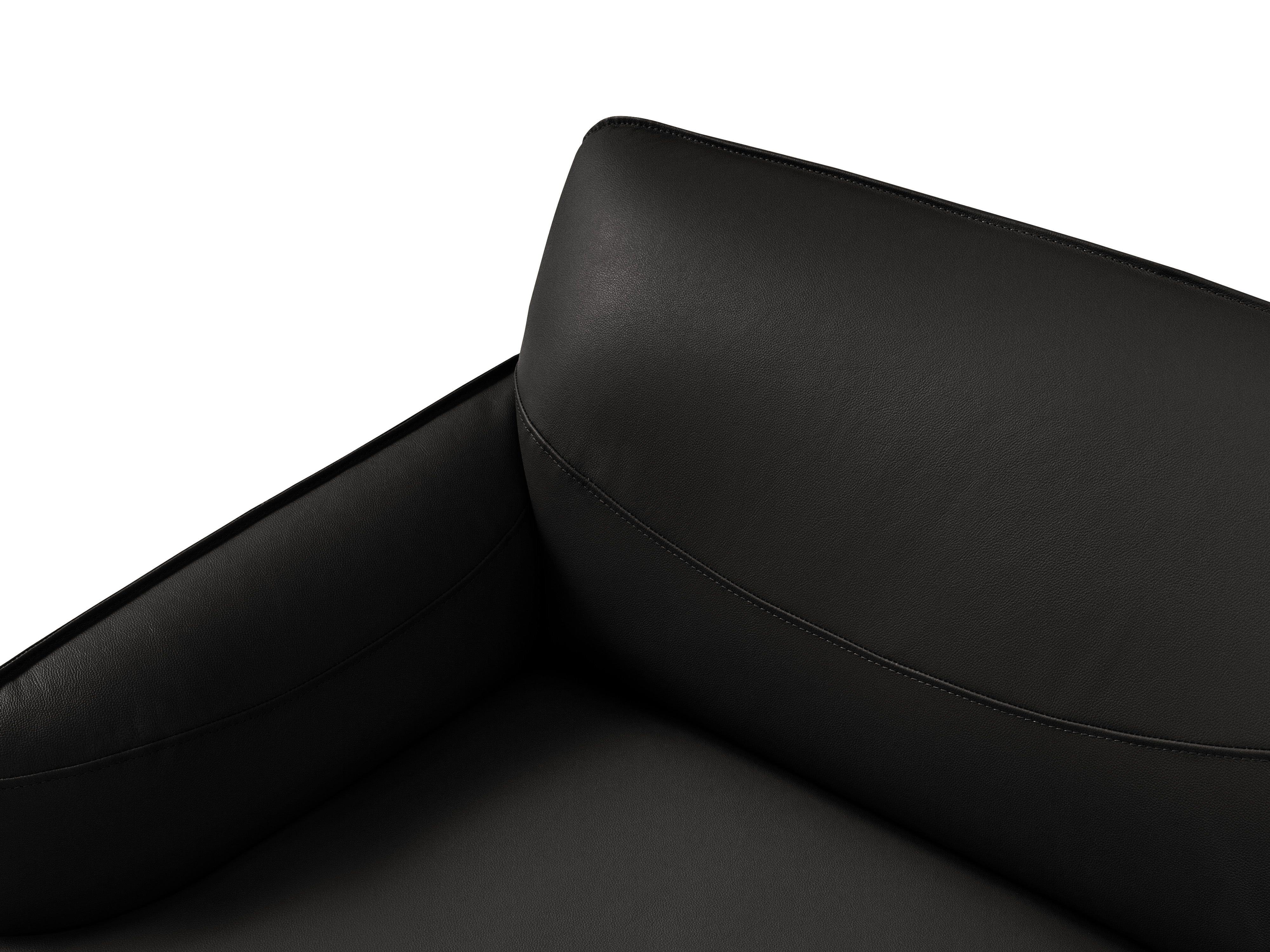 Genuine Leather Sofa, "Neso", 1 Seat, 88x90x76
 ,Black,Black Metal, Windsor & Co, Eye on Design