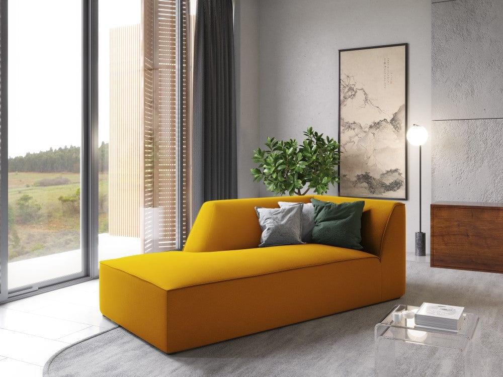 Szezlong aksamitny lewostronny RUBY żółty Micadoni    Eye on Design