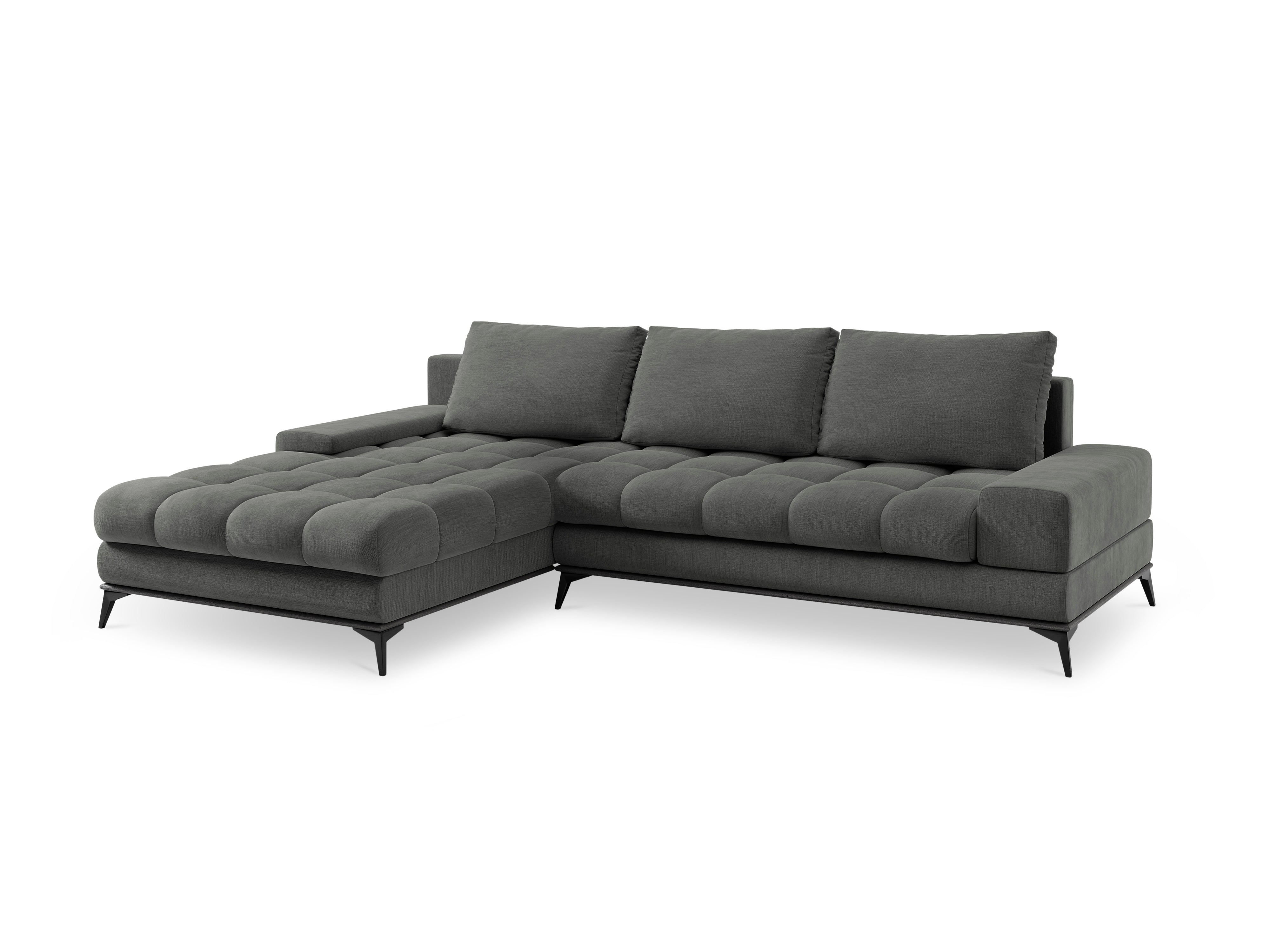 Corner sofa with a sleeping function left DENEB grey
