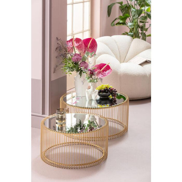 A set of WIRE gold coffee tables - Eye on Design