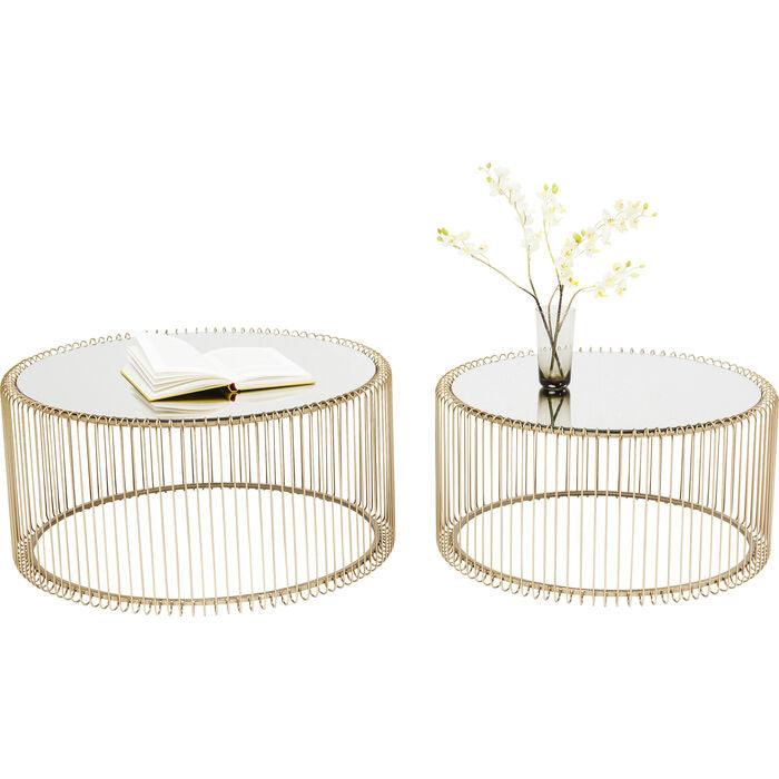 A set of WIRE gold coffee tables - Eye on Design