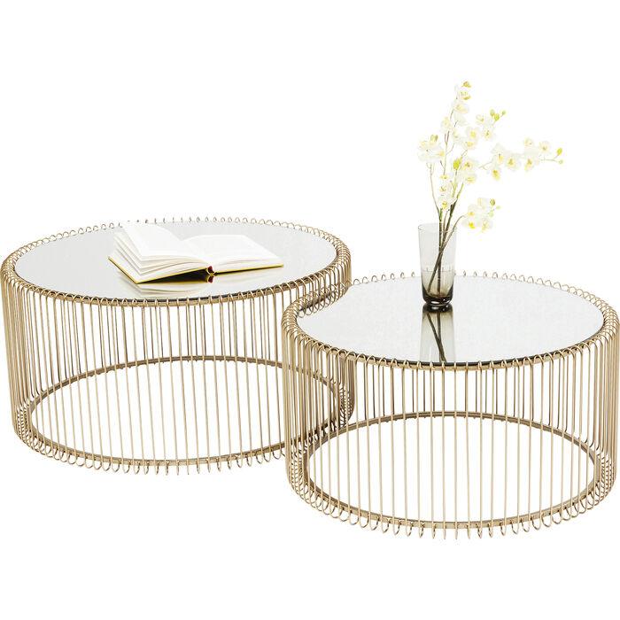 A set of WIRE gold coffee tables - Eye on Design