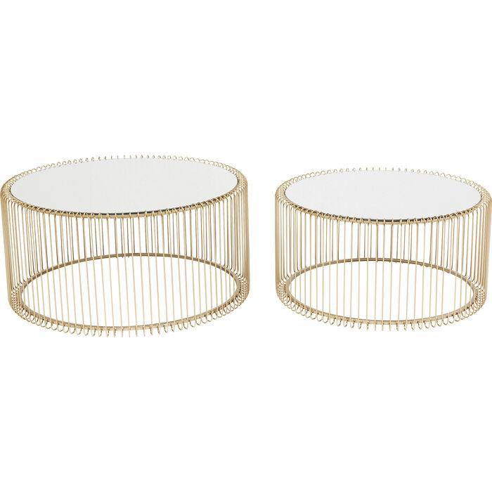 A set of WIRE gold coffee tables - Eye on Design