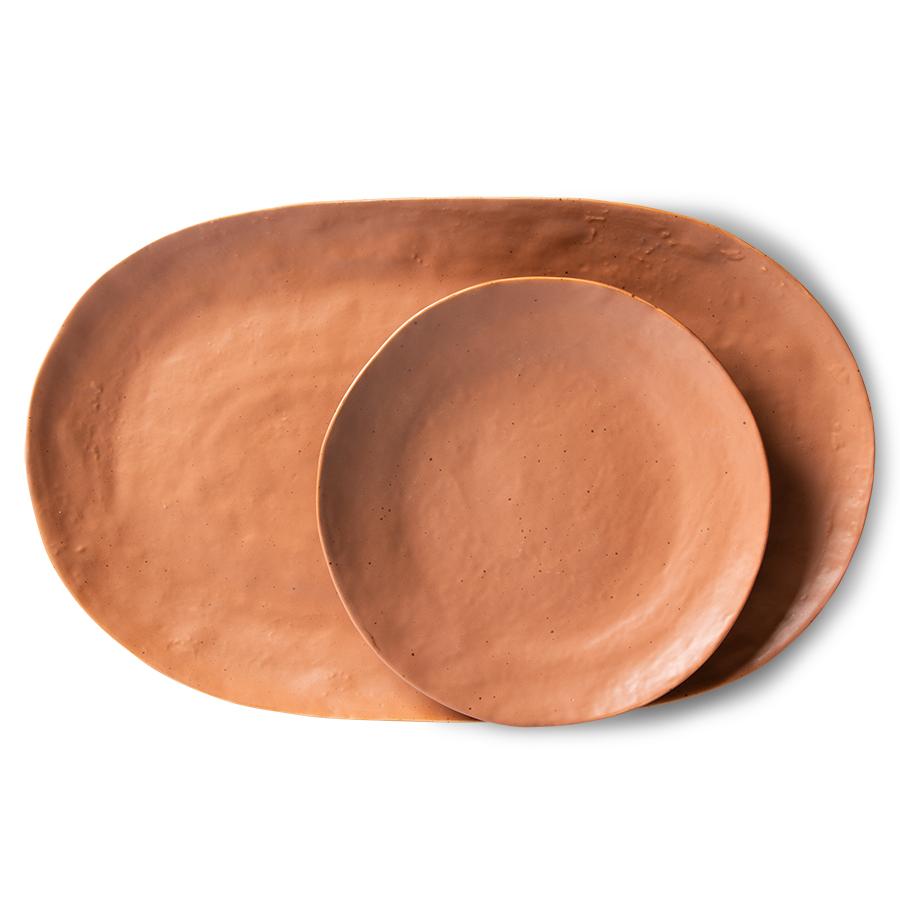 Ceramic serving tray BOLD & BASIC brown, HKliving, Eye on Design