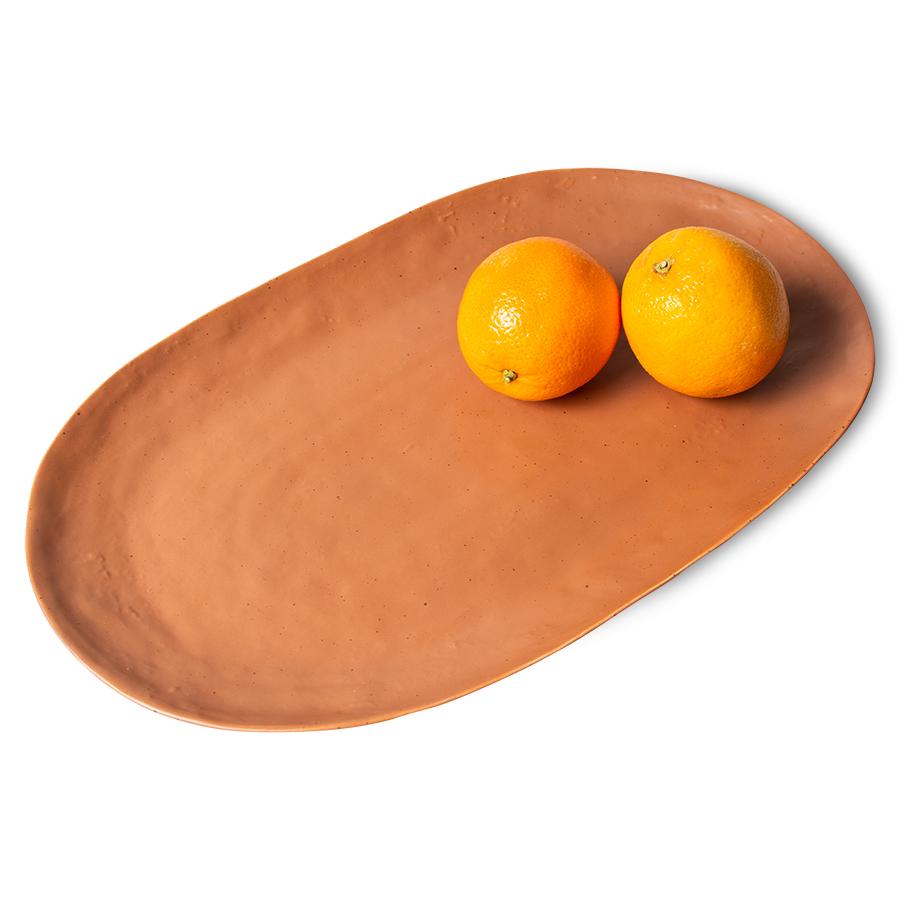 Ceramic serving tray BOLD & BASIC brown, HKliving, Eye on Design